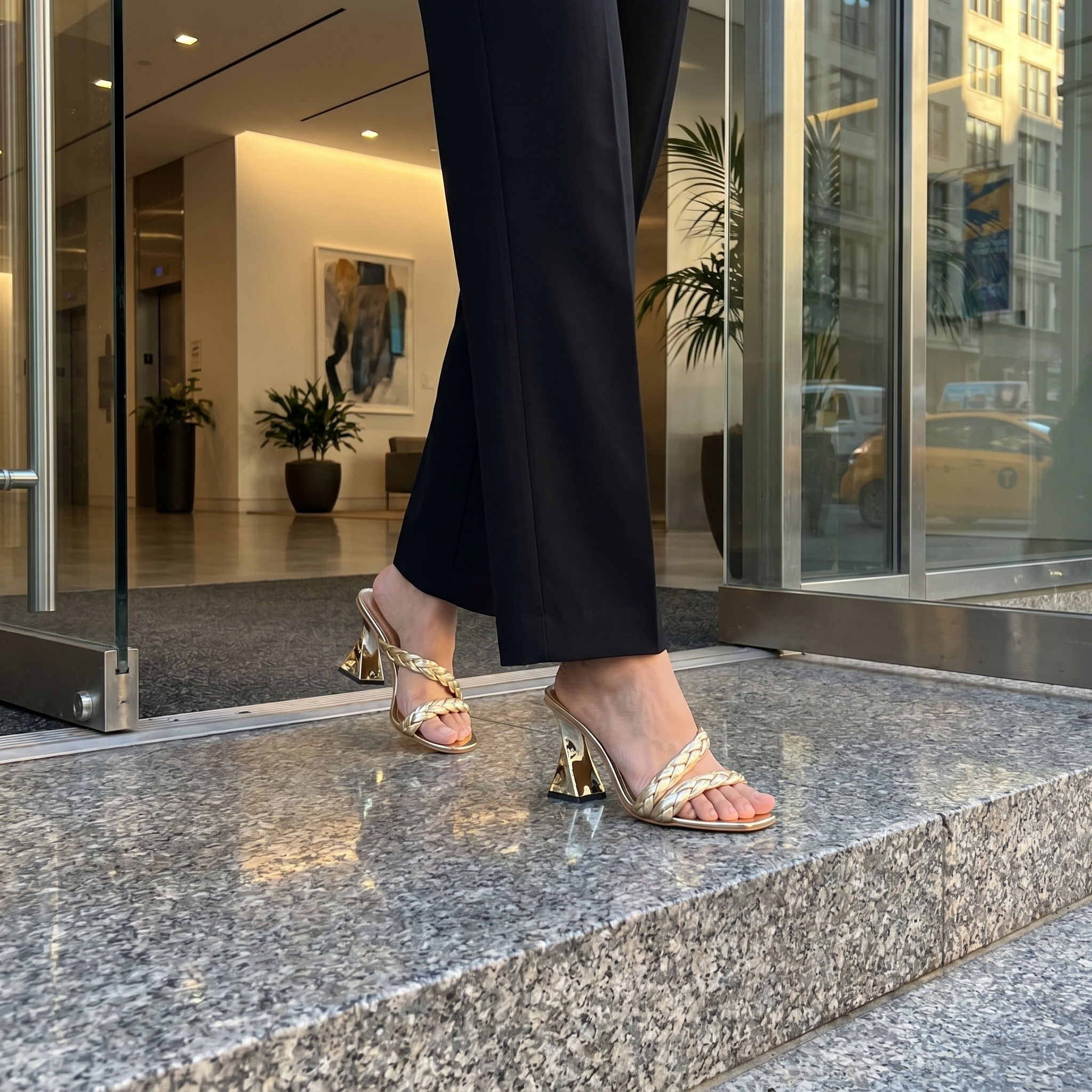 Kiara Gold Heels For Women