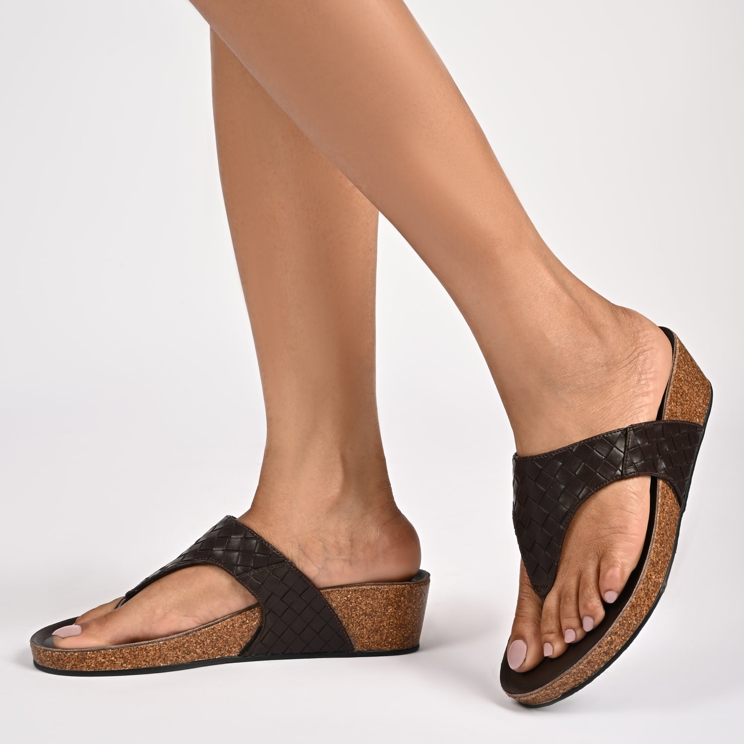 MarbellaX Cork Wedges in Brown for Women