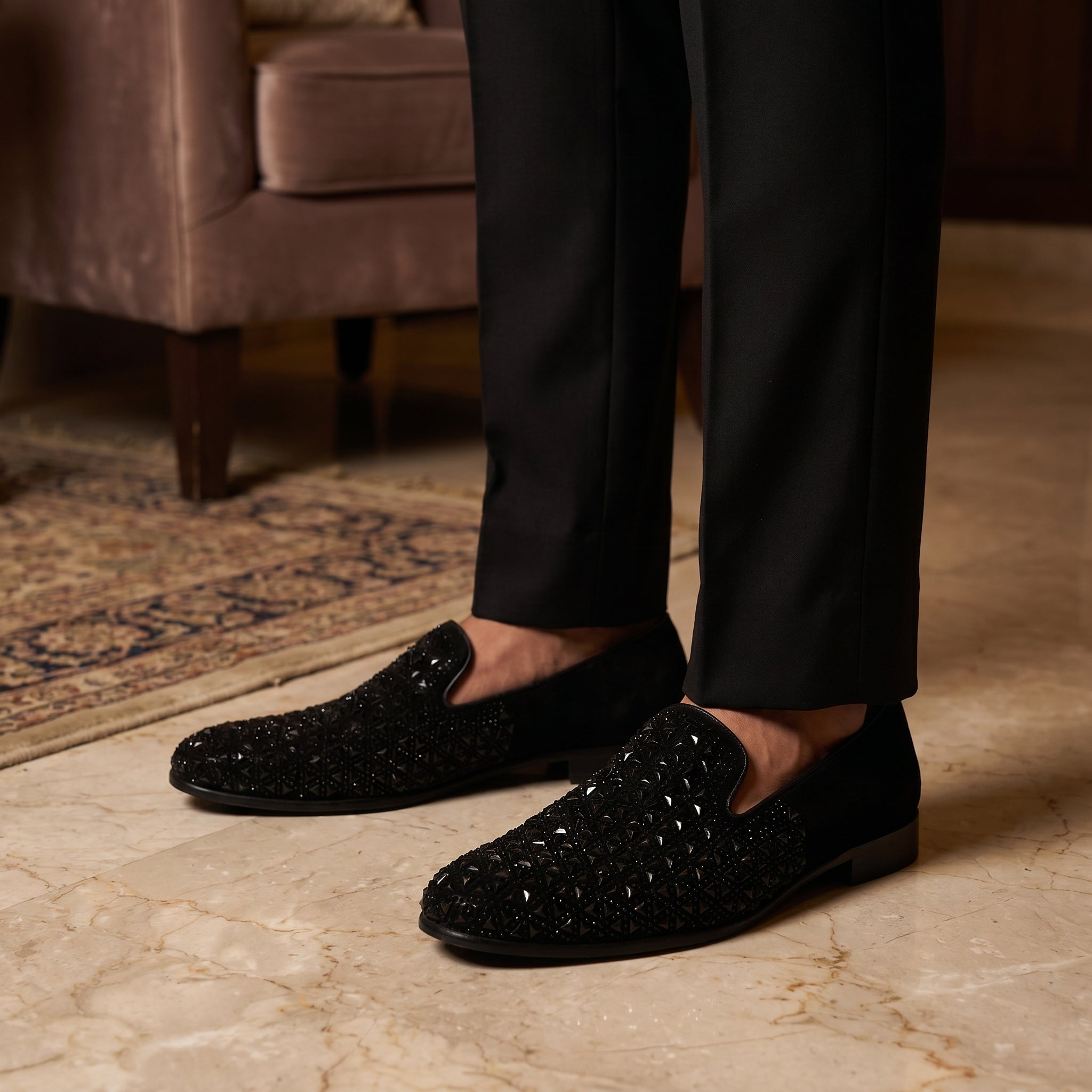Matt Black Loafers For Men