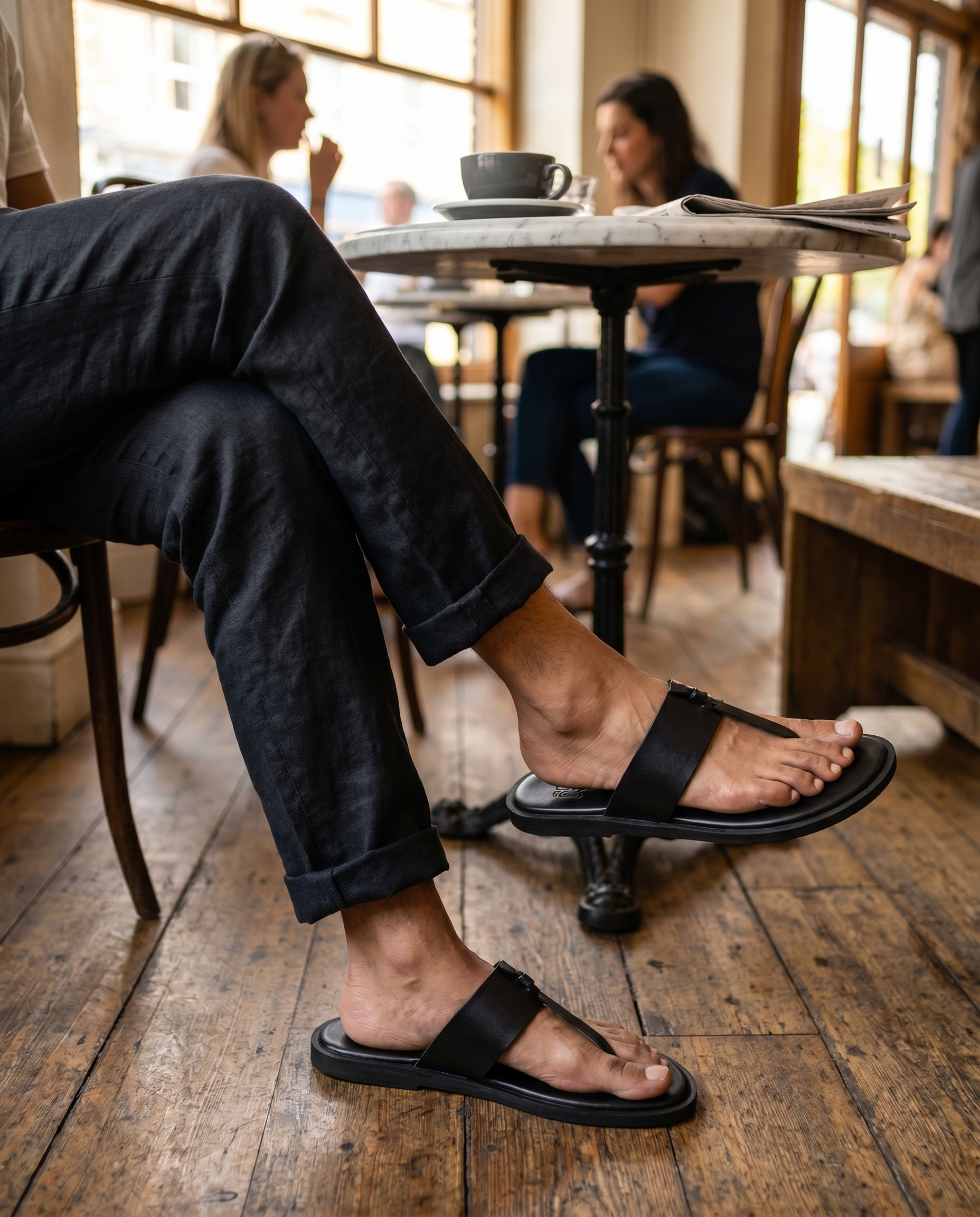 New York Black Slippers For Men