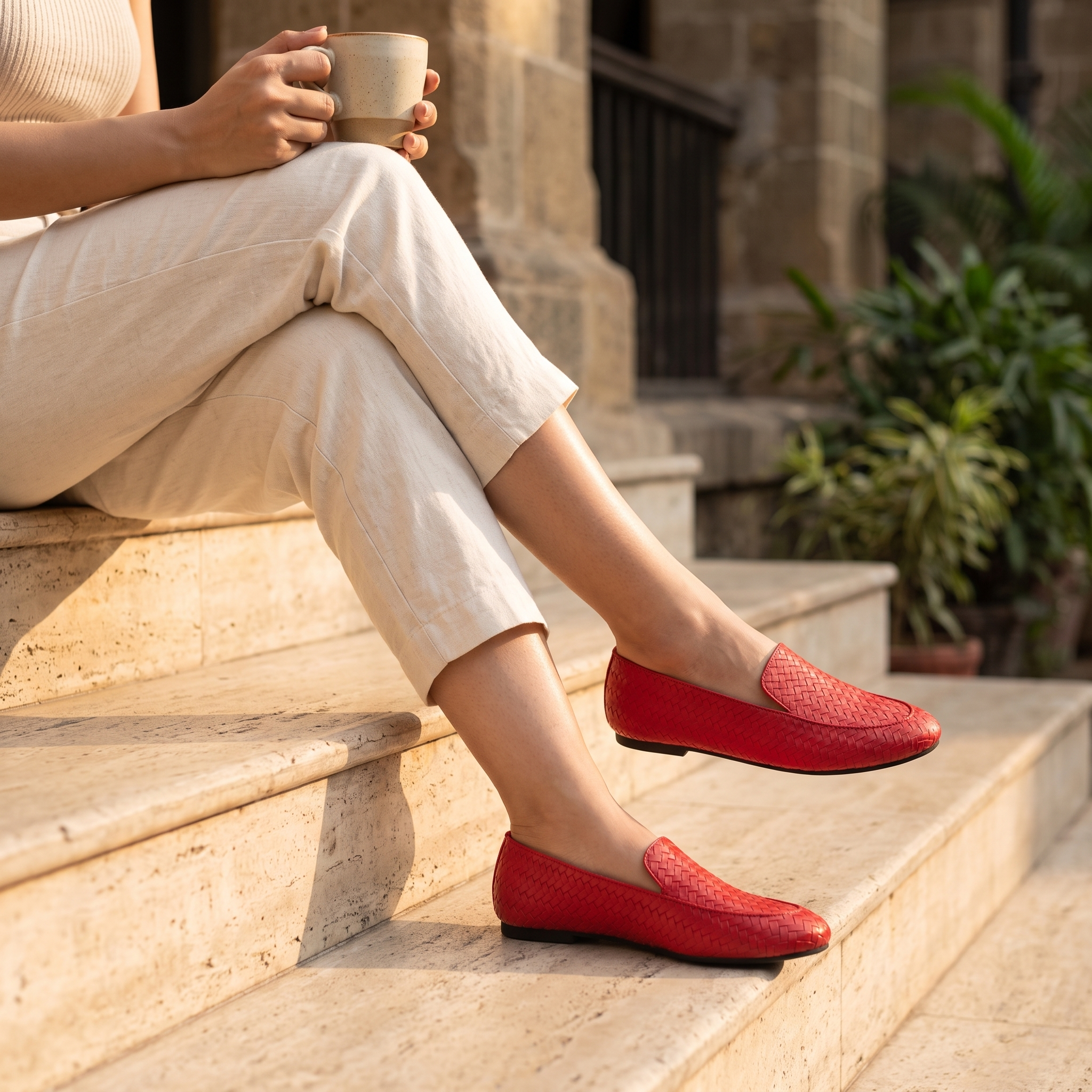 Olivia Red Loafers