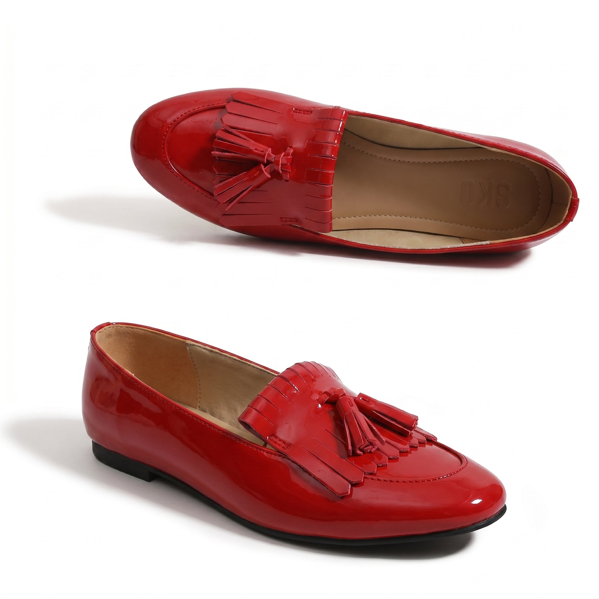 OliviaX Red Loafers For Women