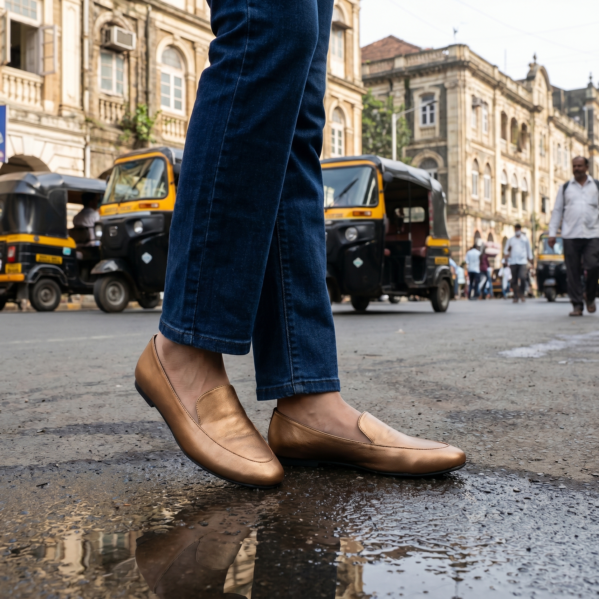 Olivia Bronze Loafers For Women