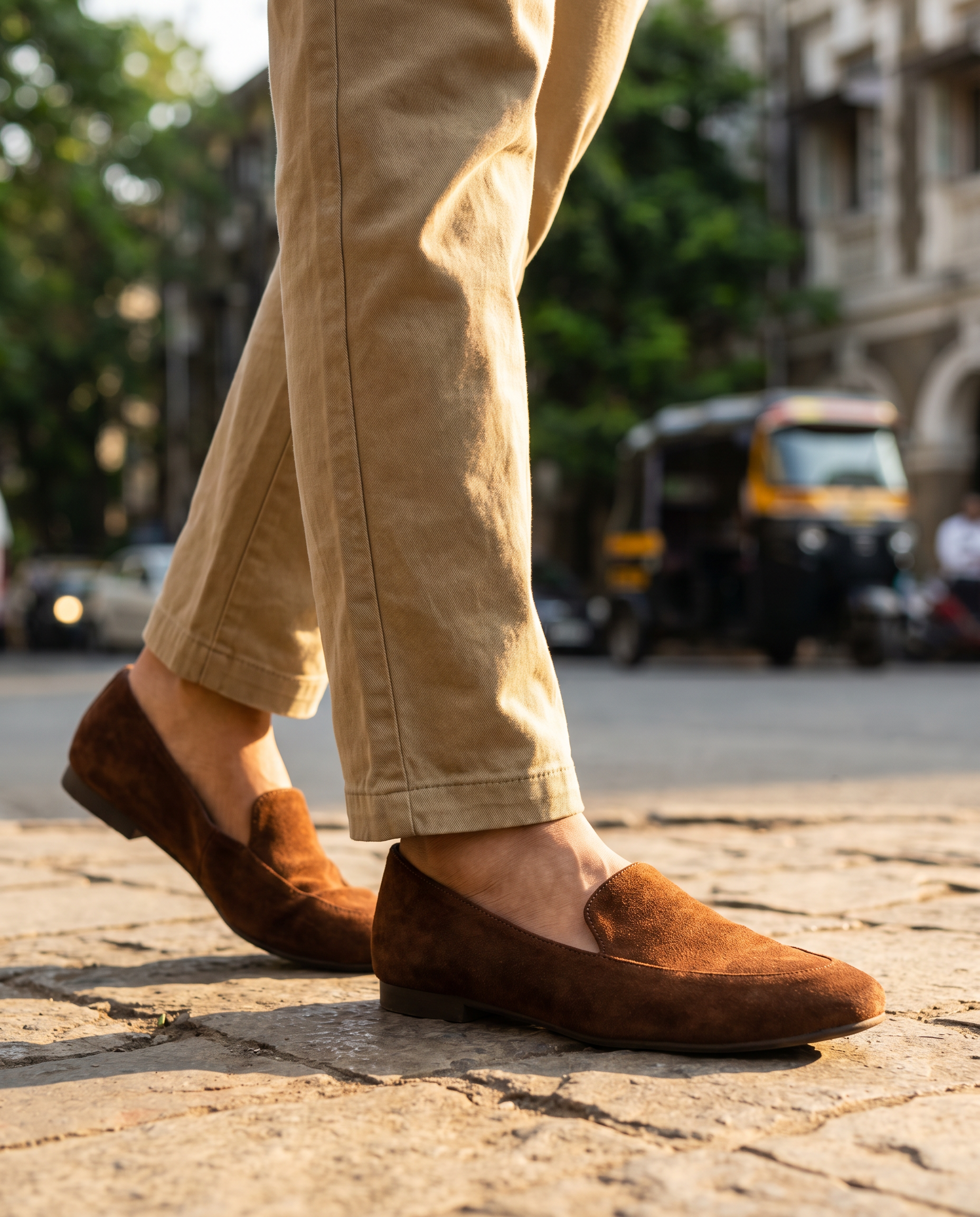 Olivia Brown Suede Loafers For Women
