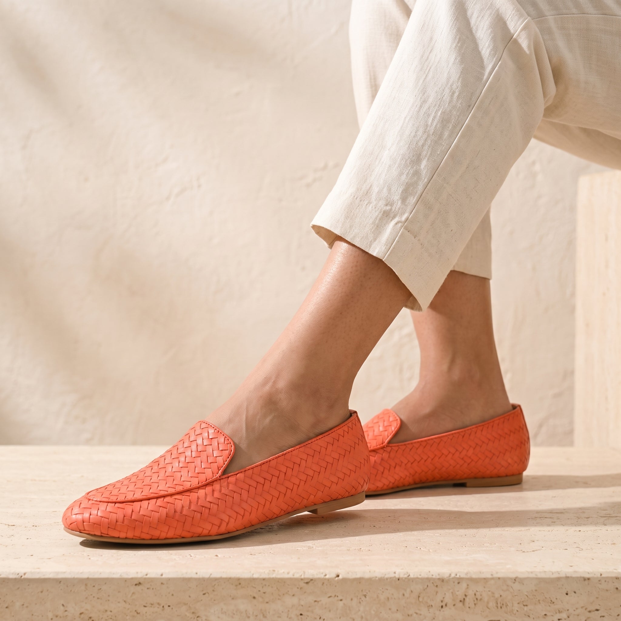 Olivia Orange Loafers