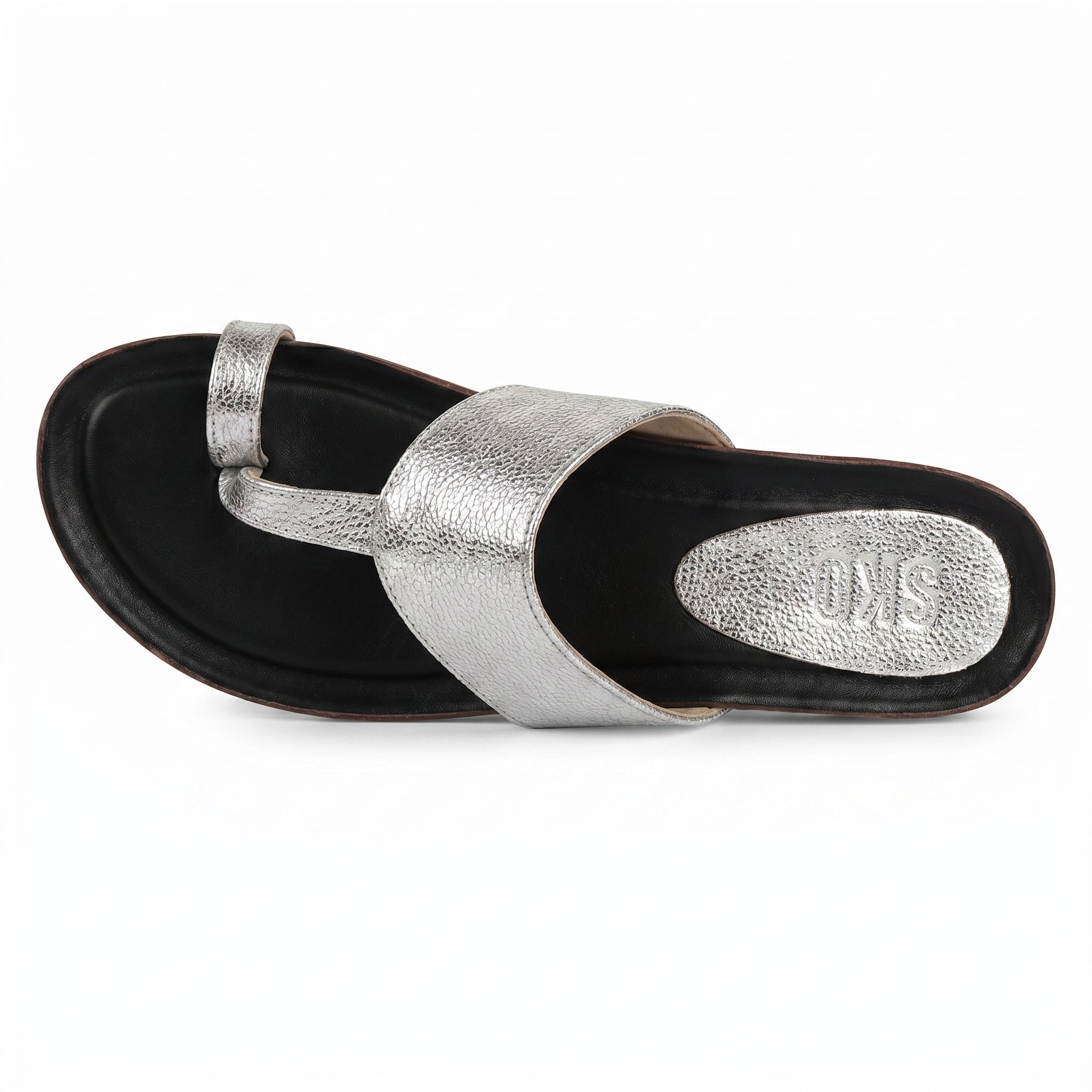 Roja Cork Kolhapuris in Silver for Women