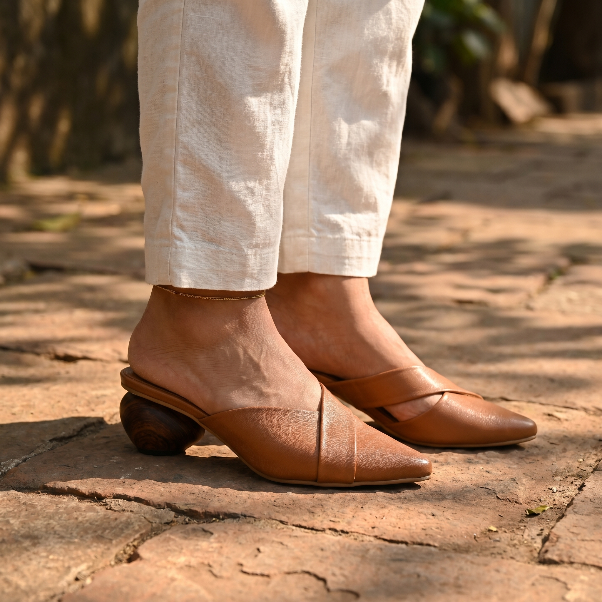 SarnoX Tan Heels For Women