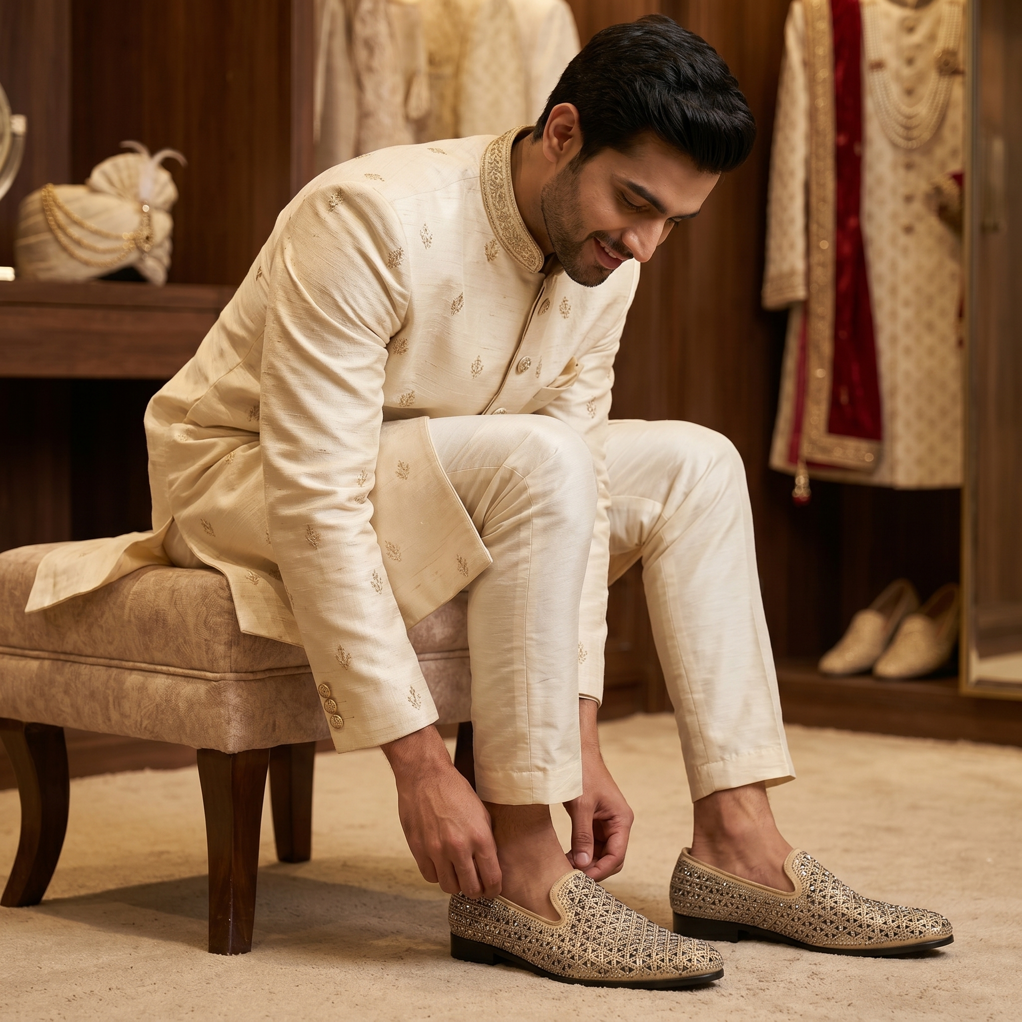 Mard Cream Loafers For Men