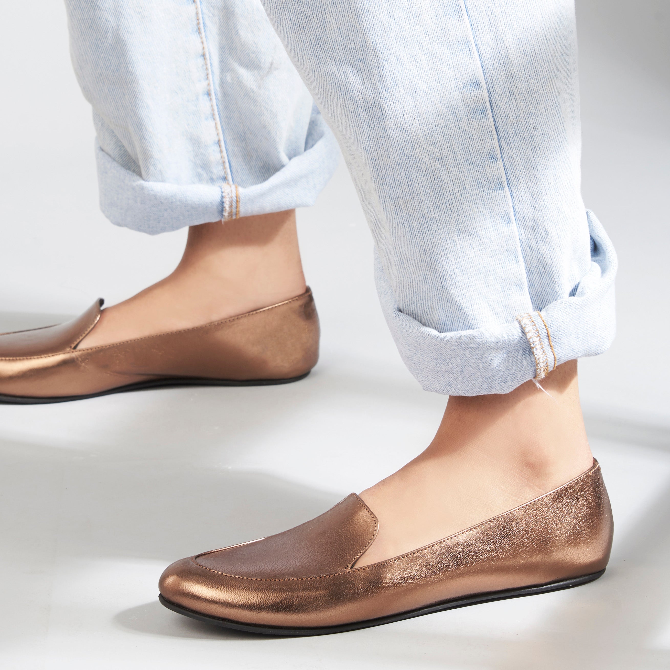 Olivia Bronze Loafers For Women