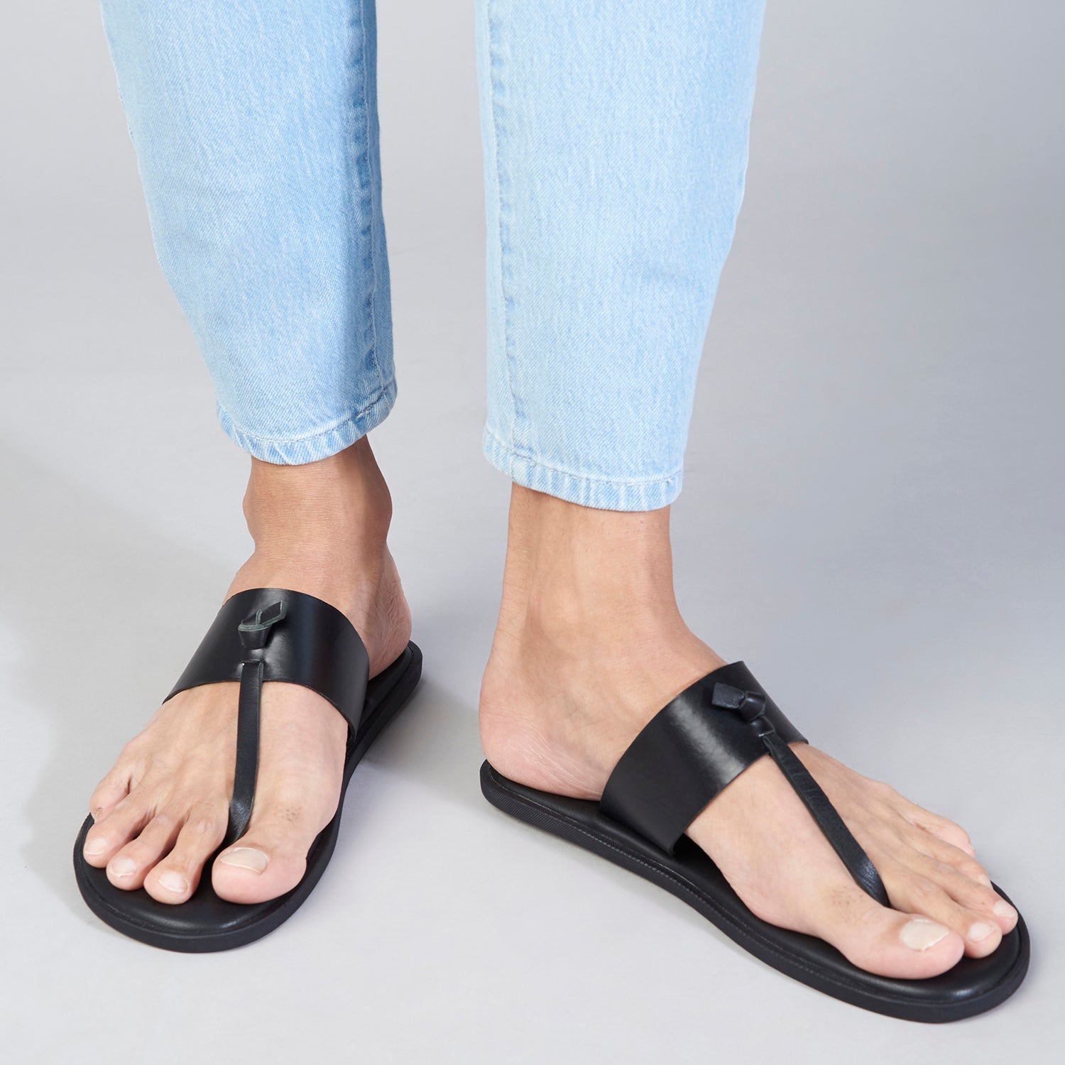 New York Black Slippers For Men