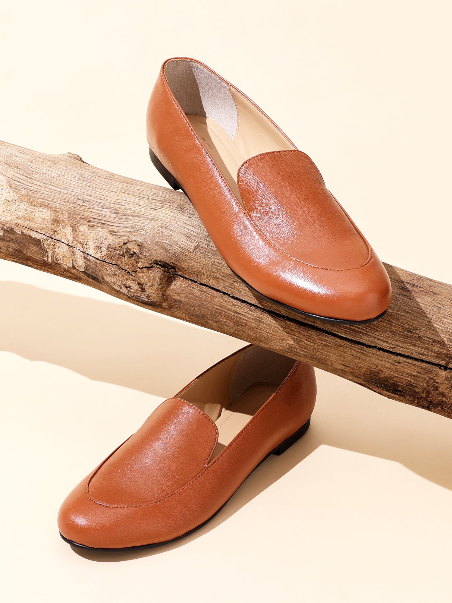 Olivia in Tan Loafers For Women