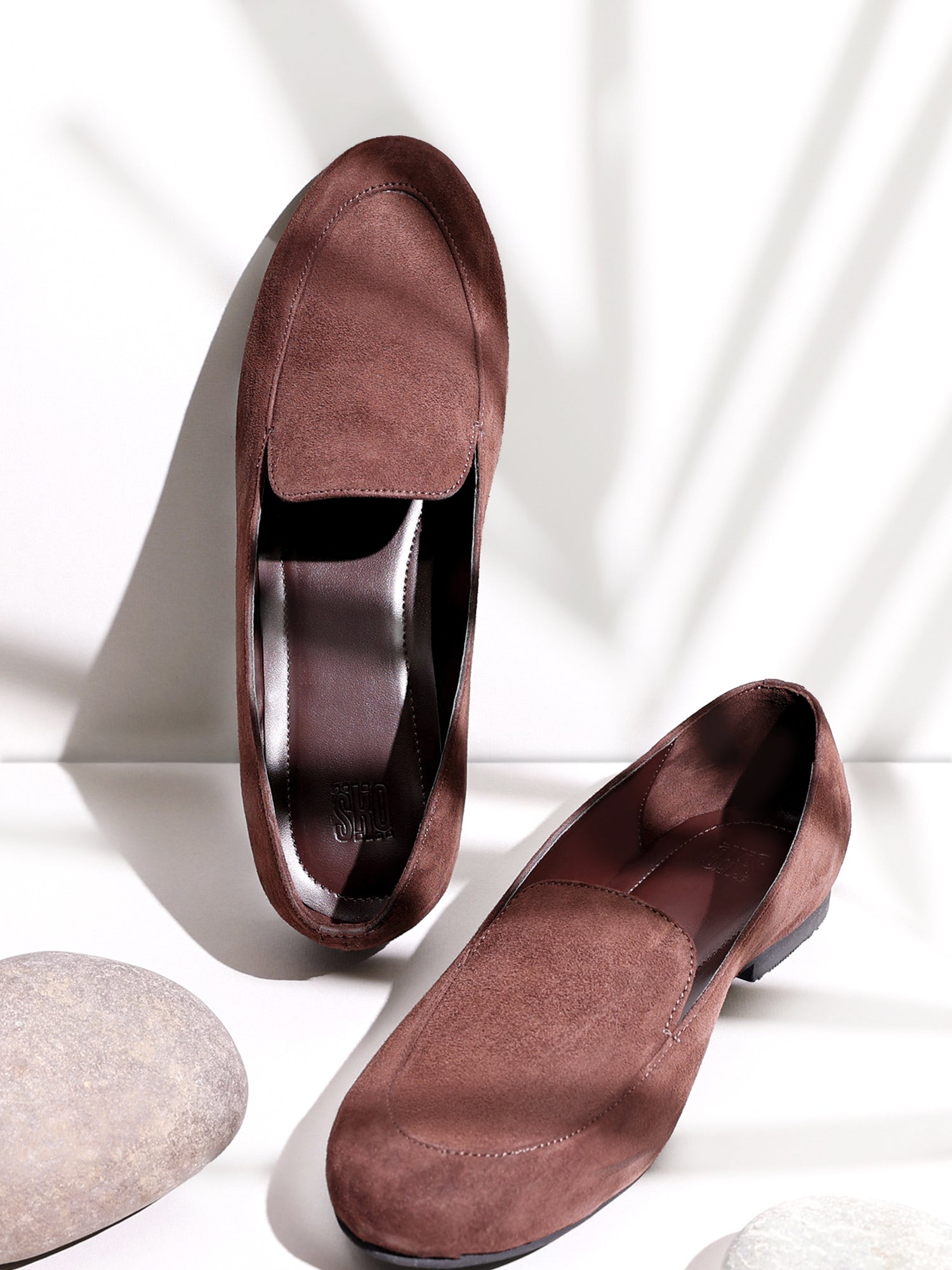 Olivia Brown Suede Loafers For Women