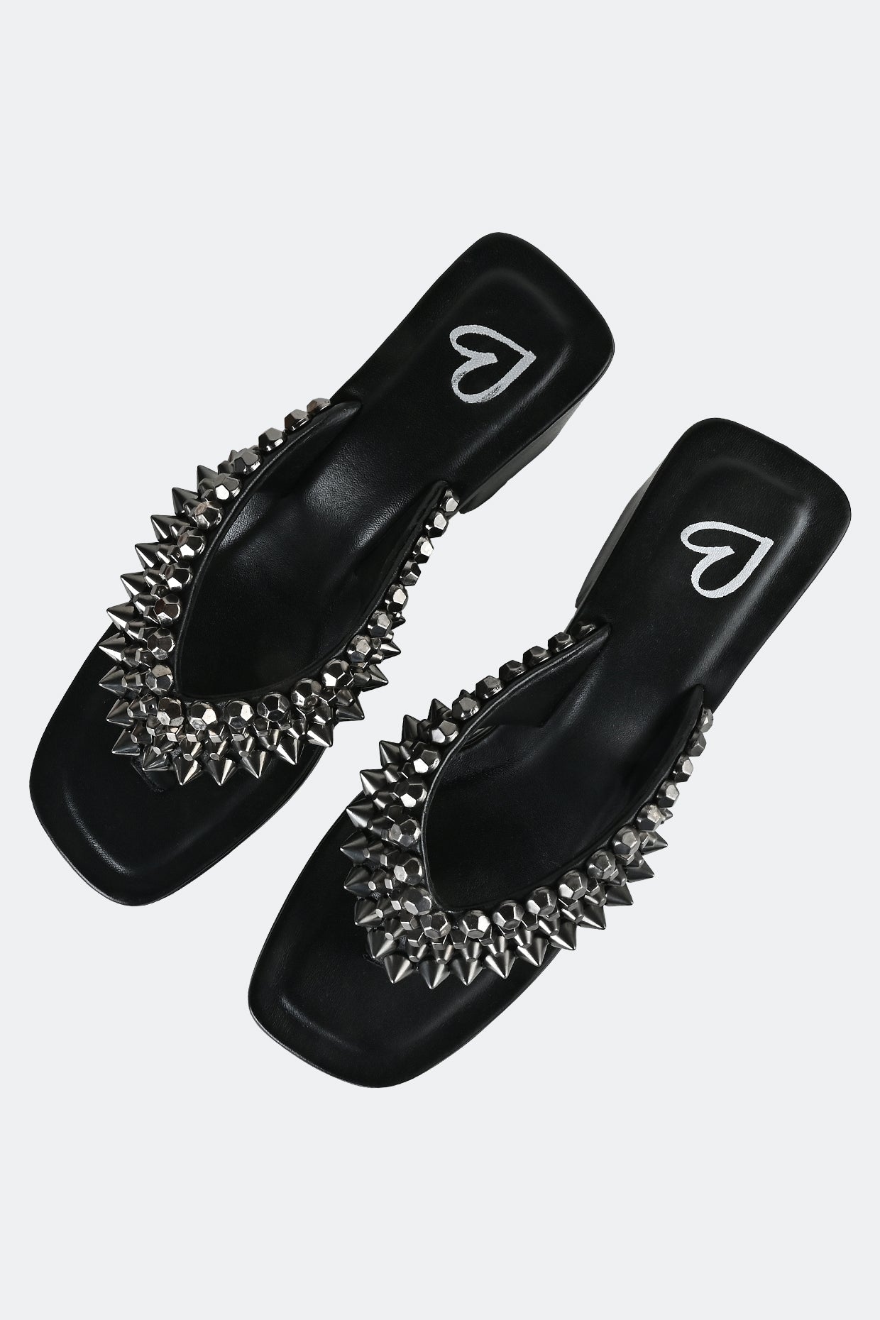 Nice Studded Black Platform Heels For Women