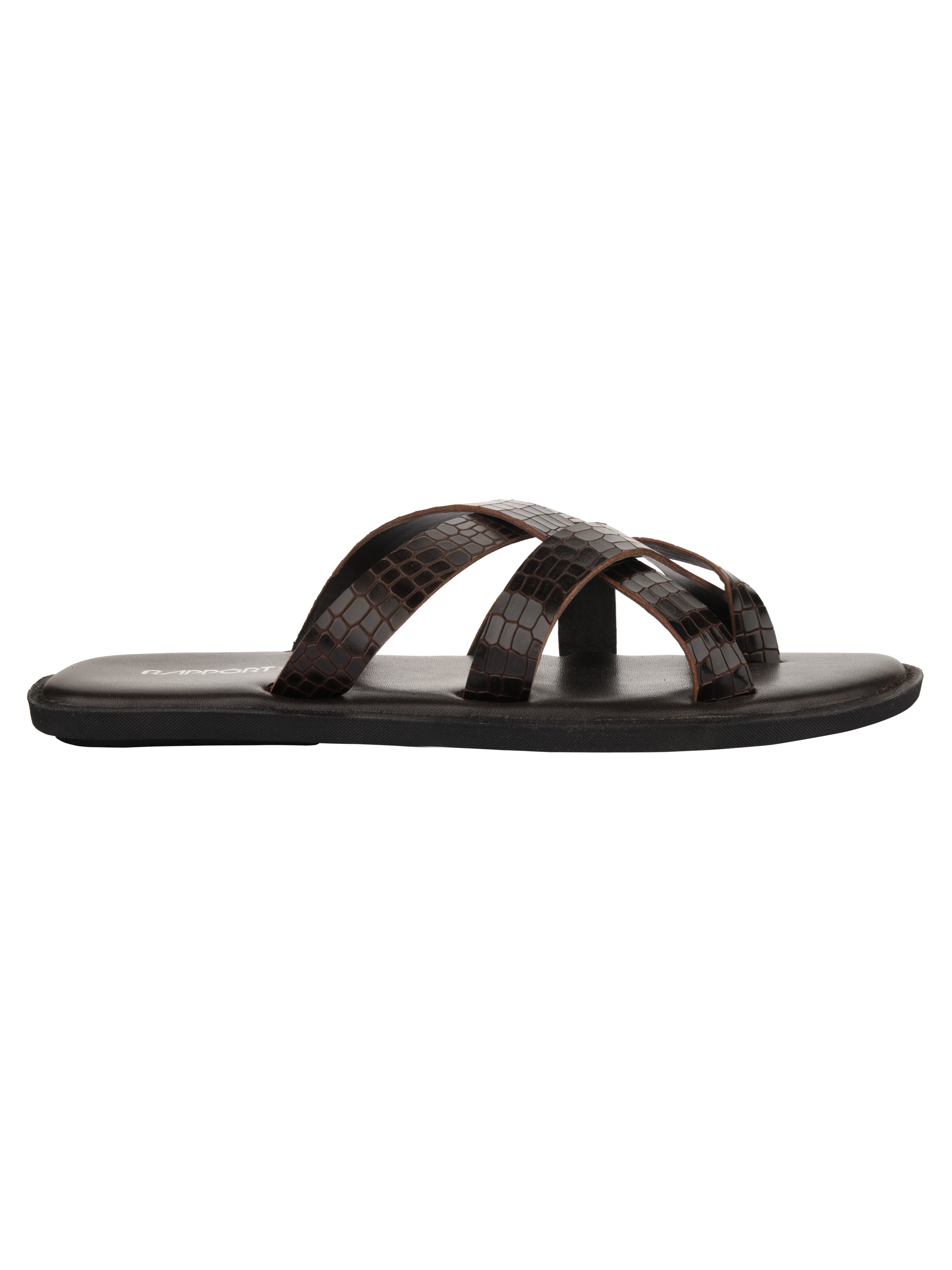 Salvadore Brown Croc Slippers For Men