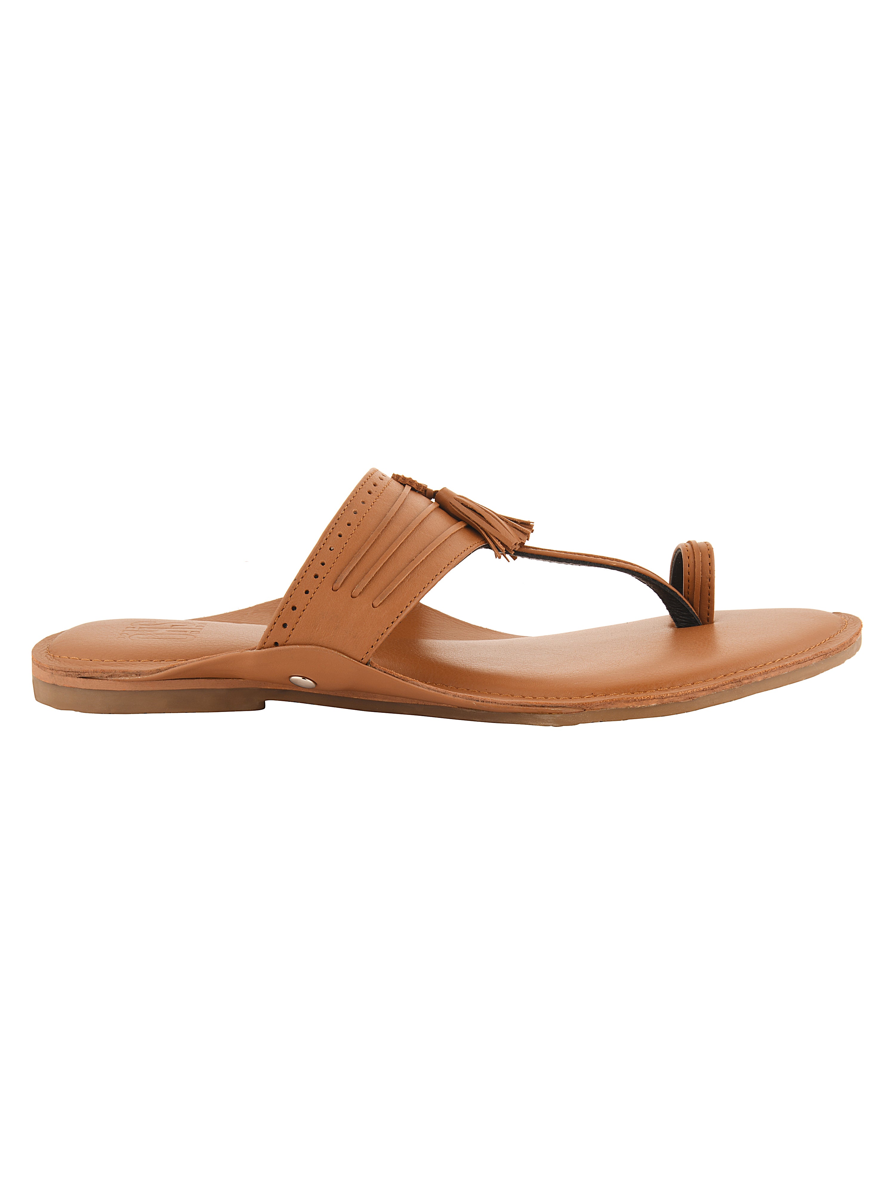Tan Kolhapuri Slippers For Men