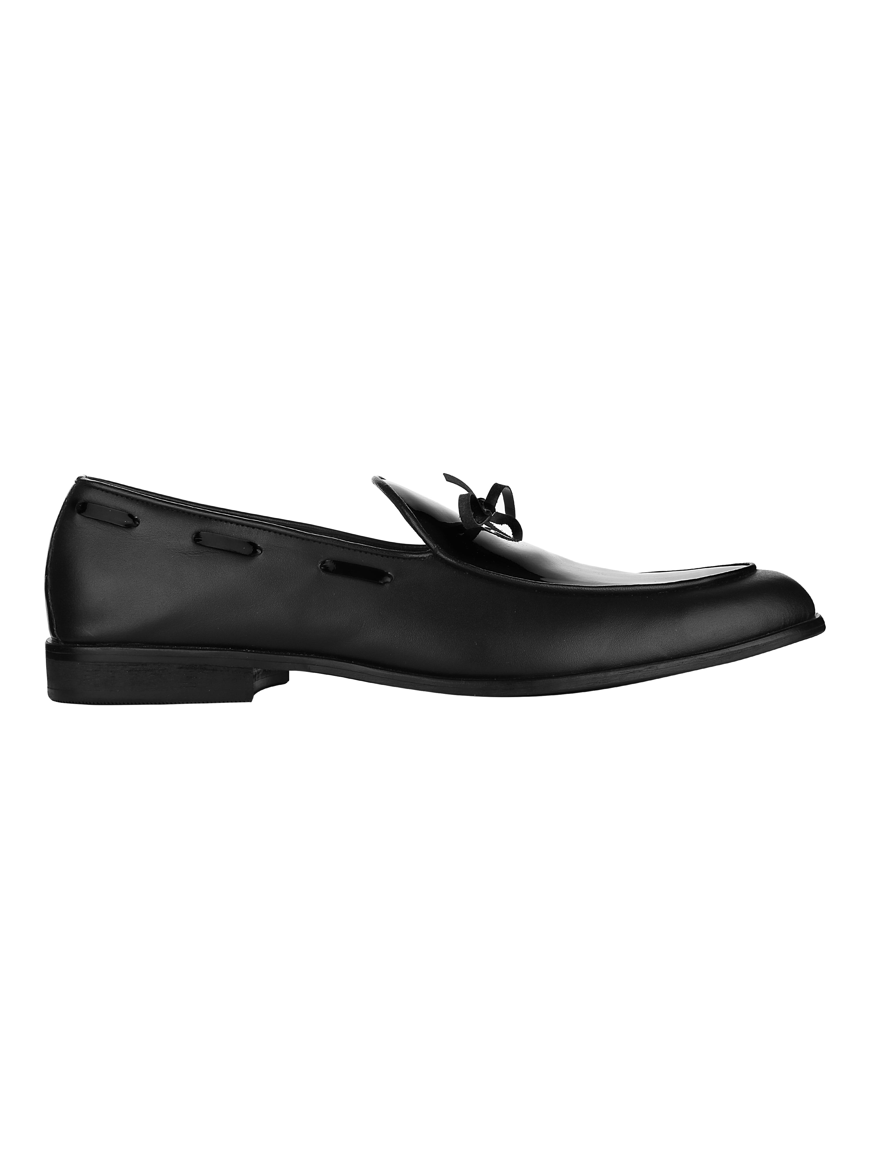 Adam Black Patent Loafers For Men