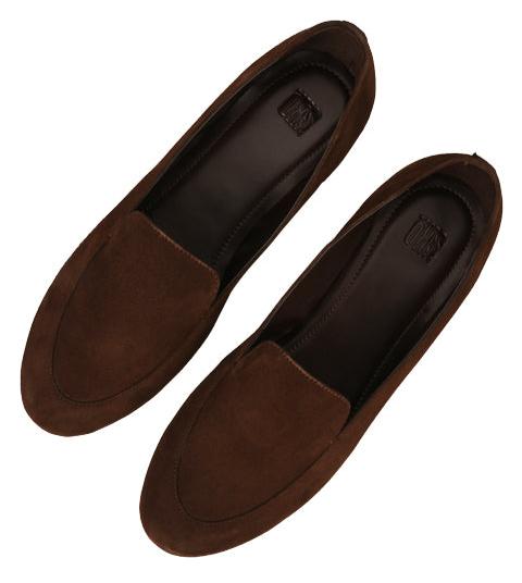 Olivia Brown Suede Loafers For Women