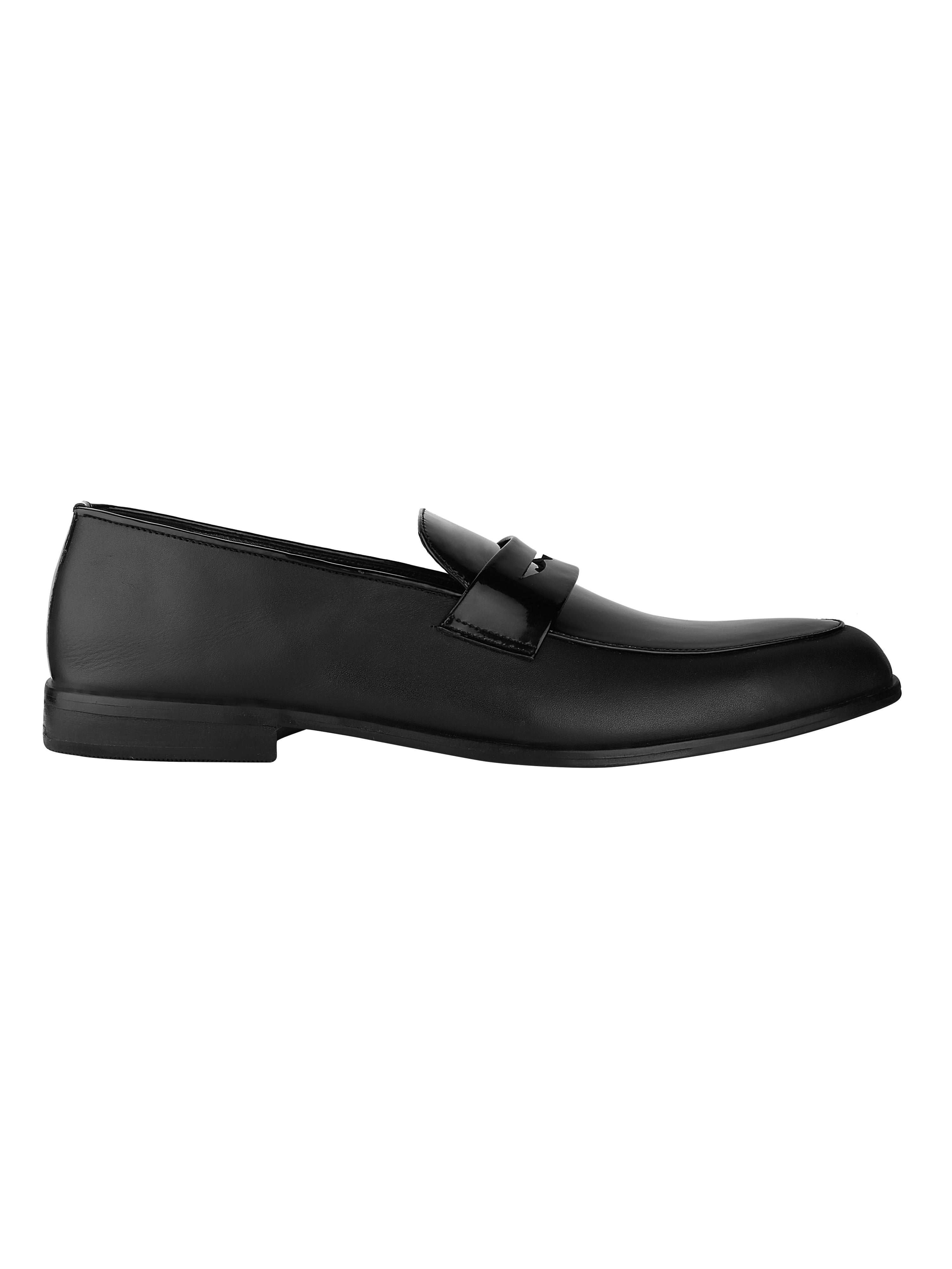 Hugo Black Patent Loafers For Men