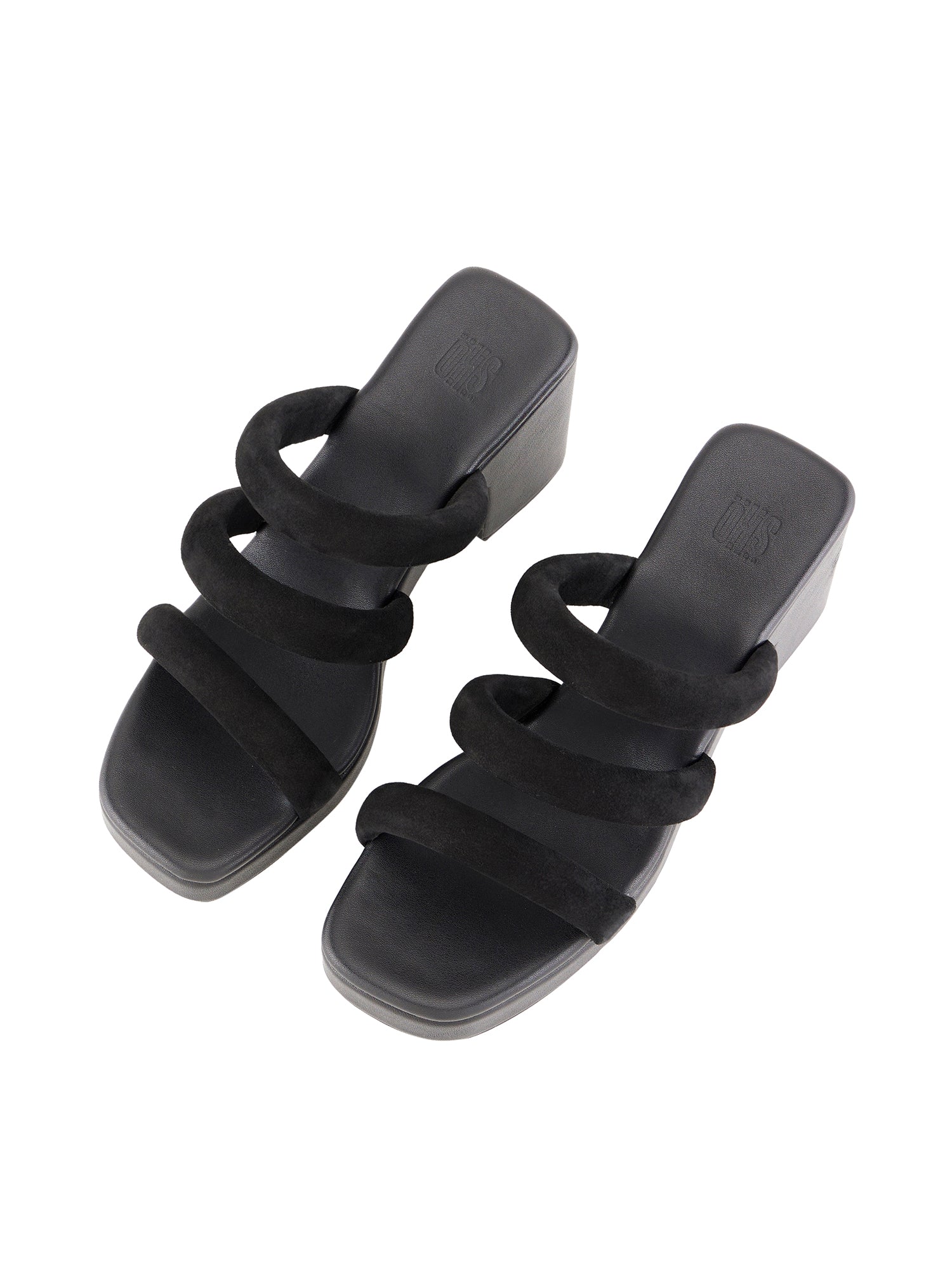 Dijon Black Suede Platform Heels For Women