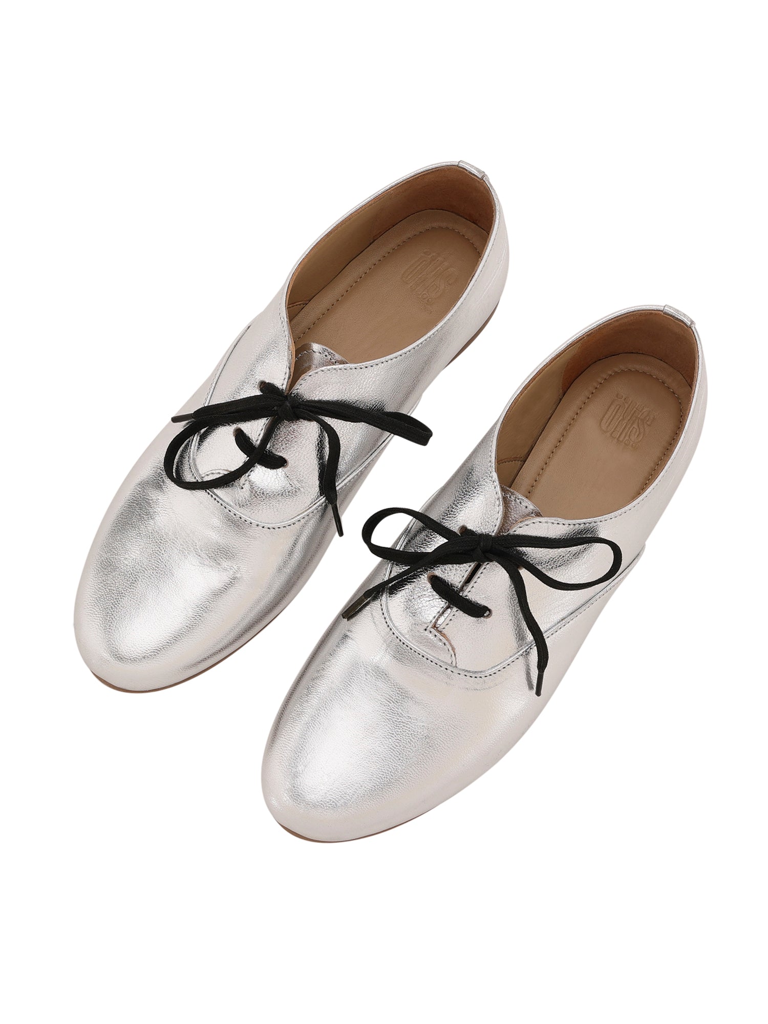 Freya Silver Derby Shoes For Women