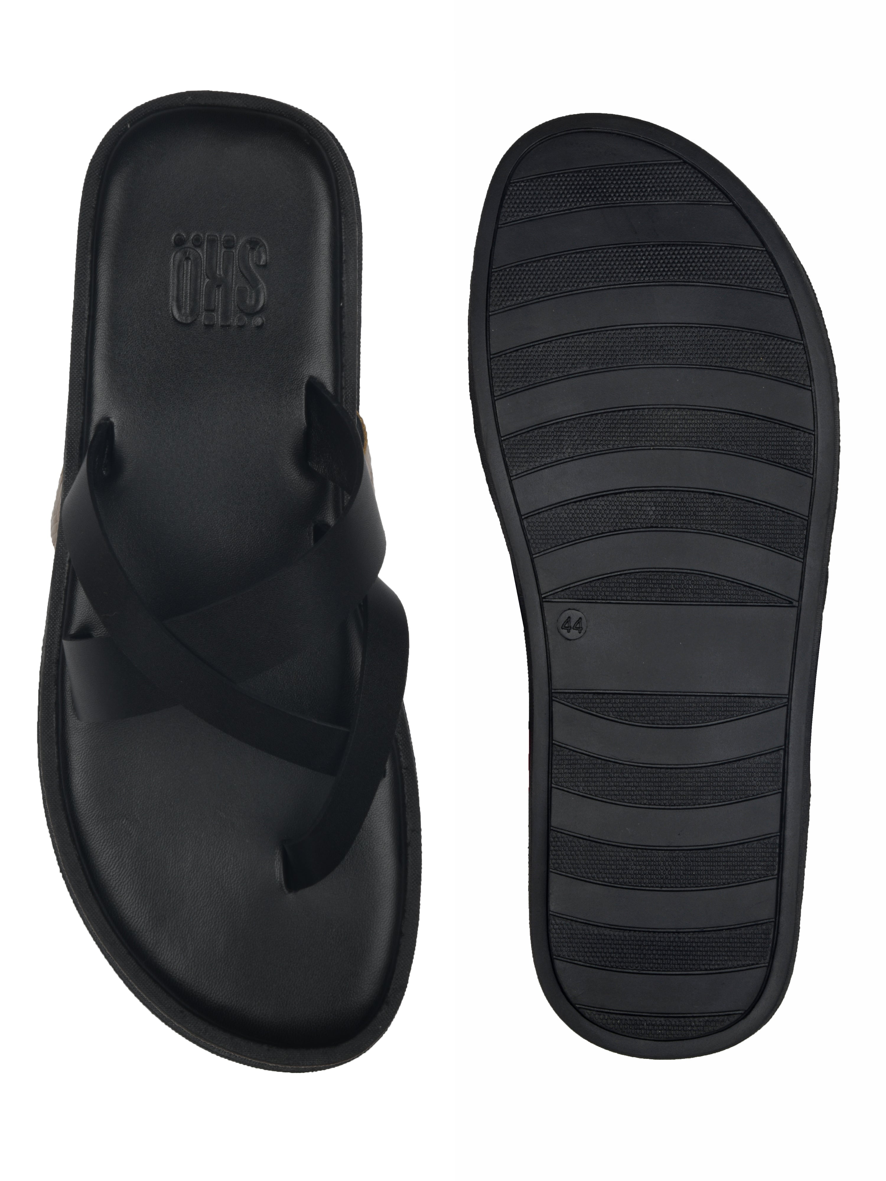 Sorrento Black Slippers For Men