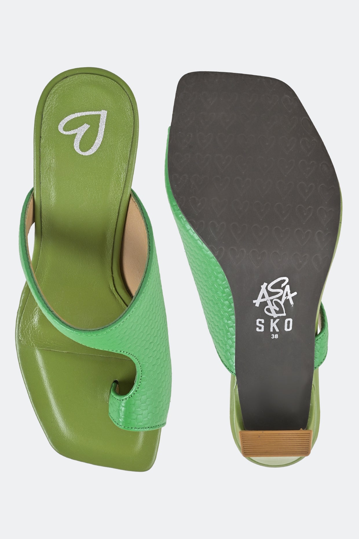 Green One Toe Heels