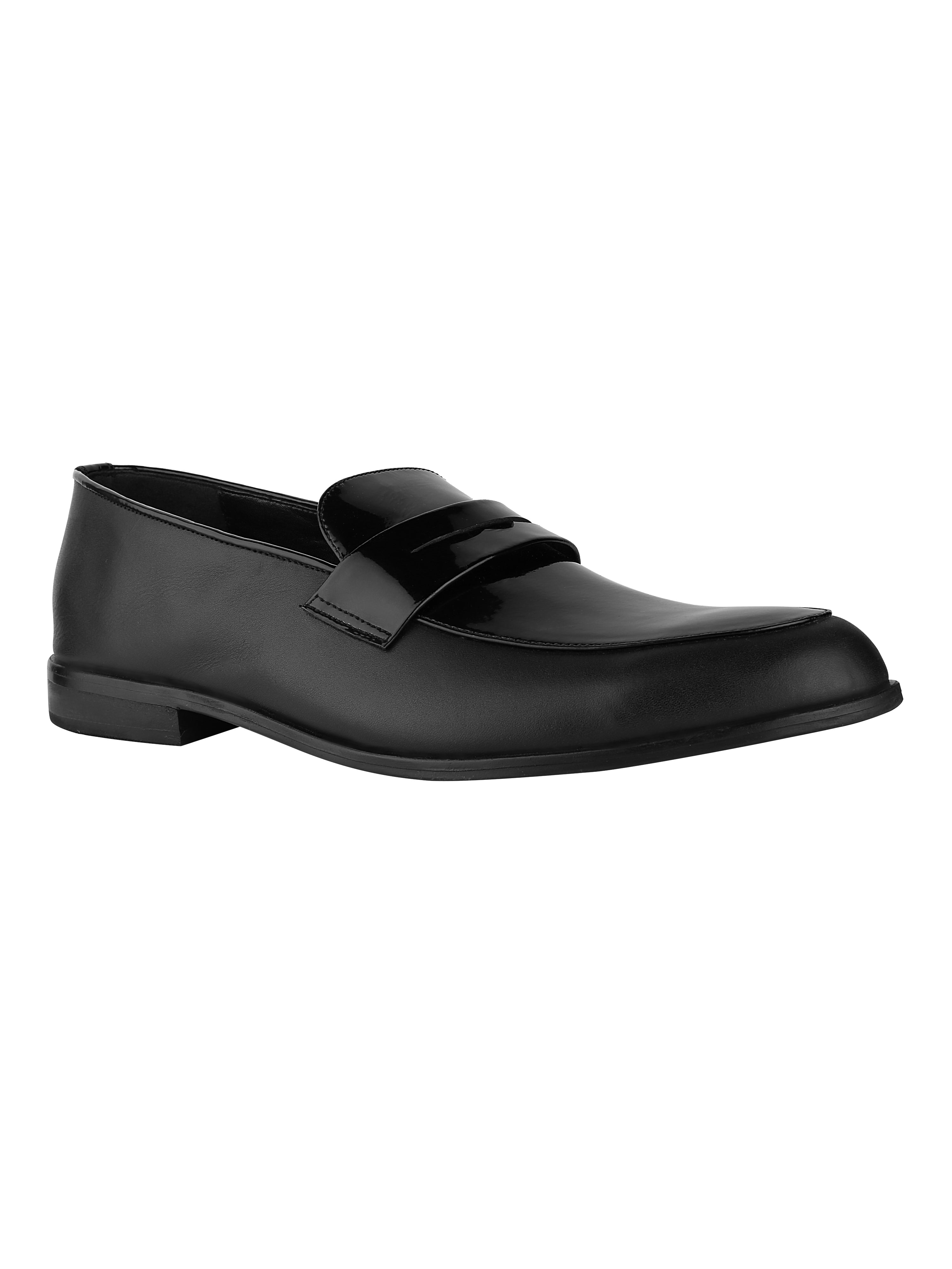 Hugo Black Patent Loafers For Men