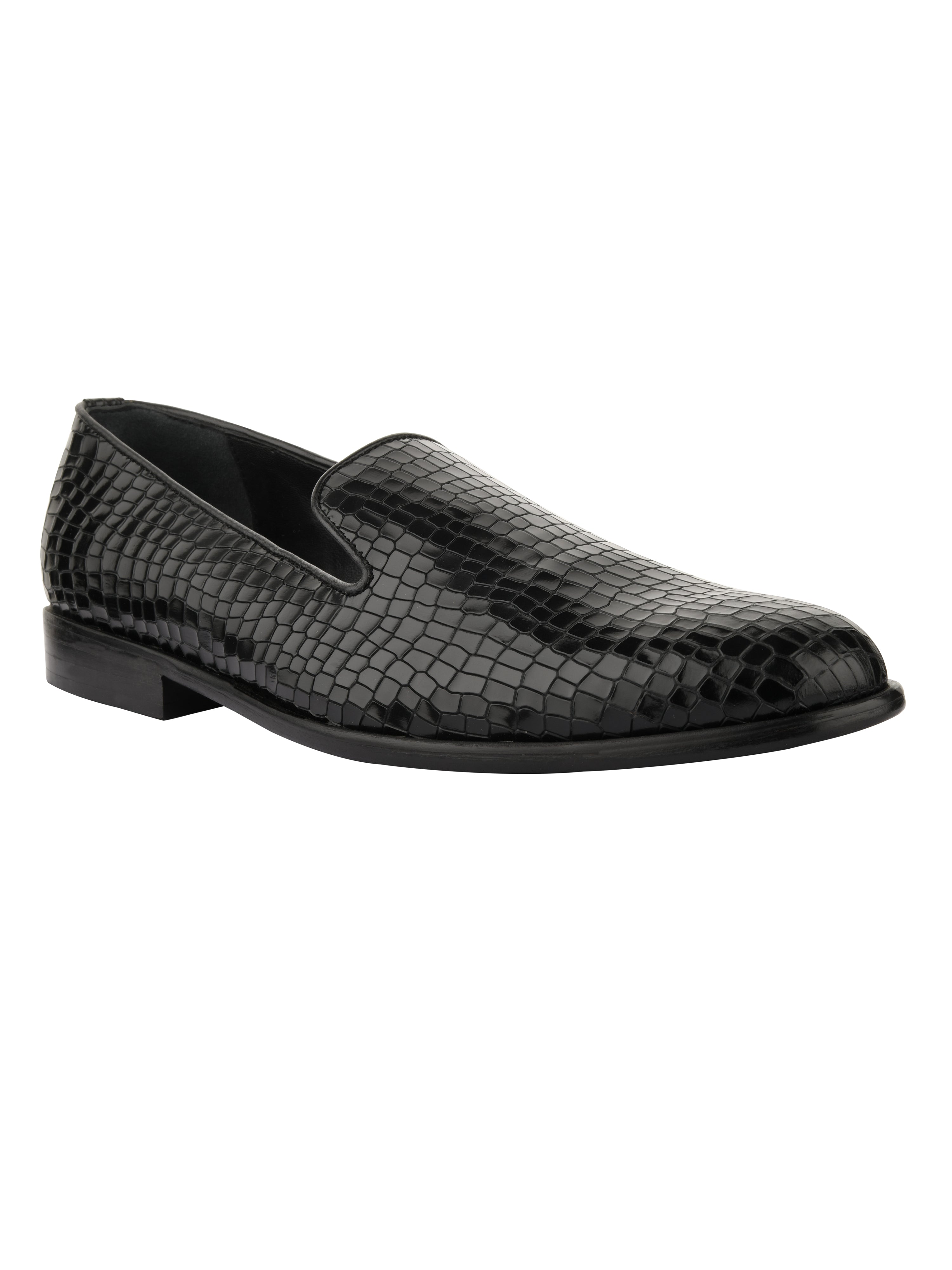 Alfie Black Croc Loafers For Men