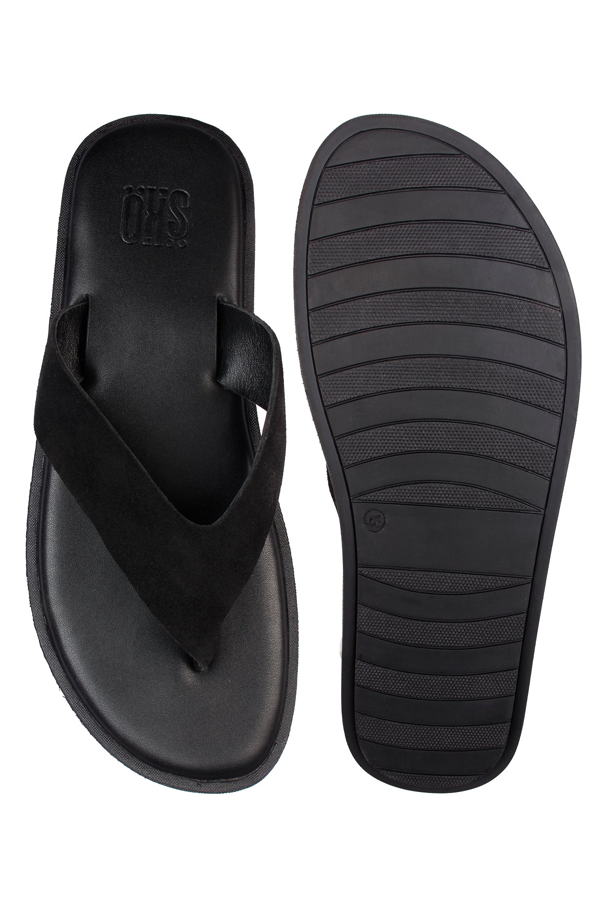 Rome Black Suede Slippers For Men