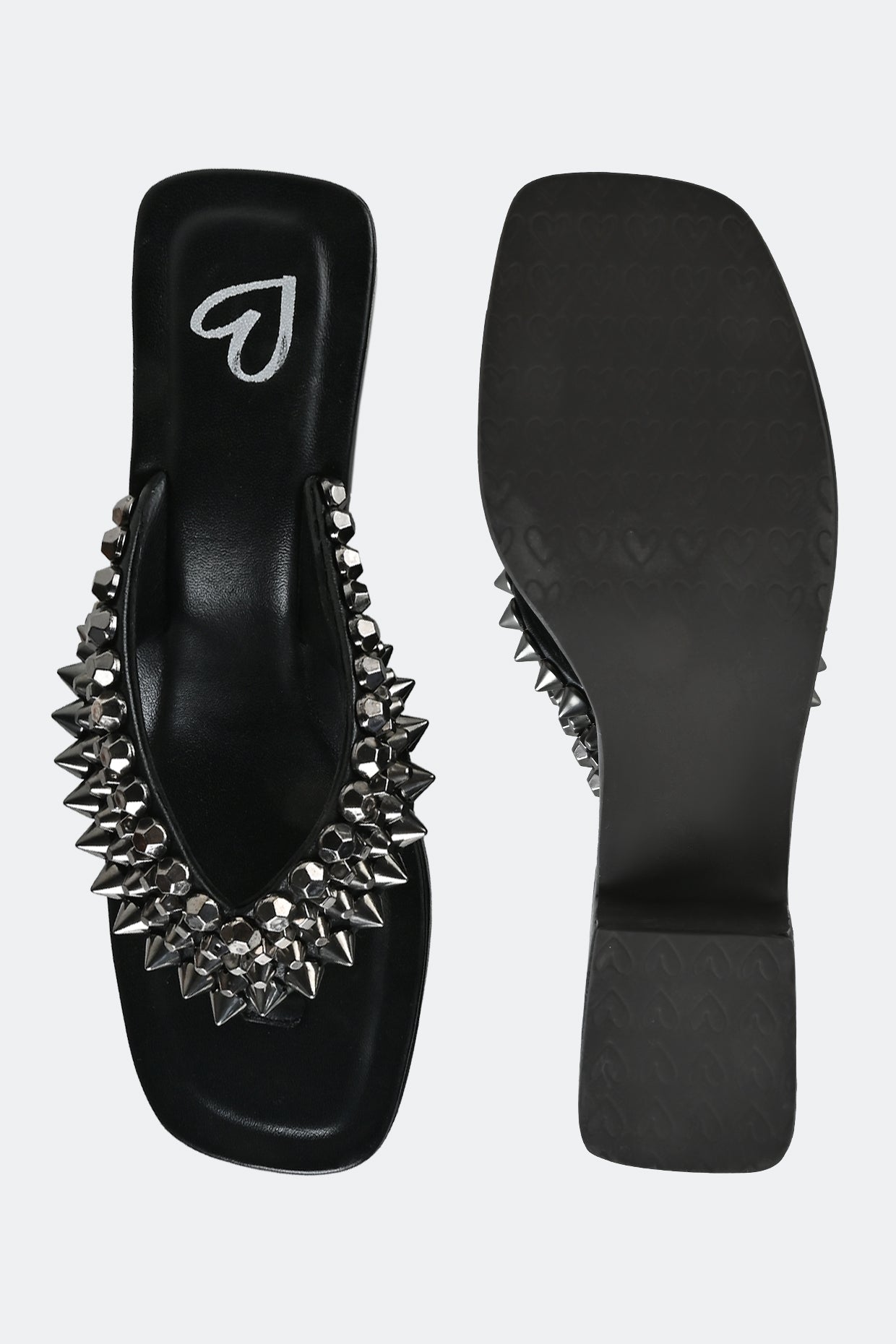 Nice Studded Black Platform Heels For Women