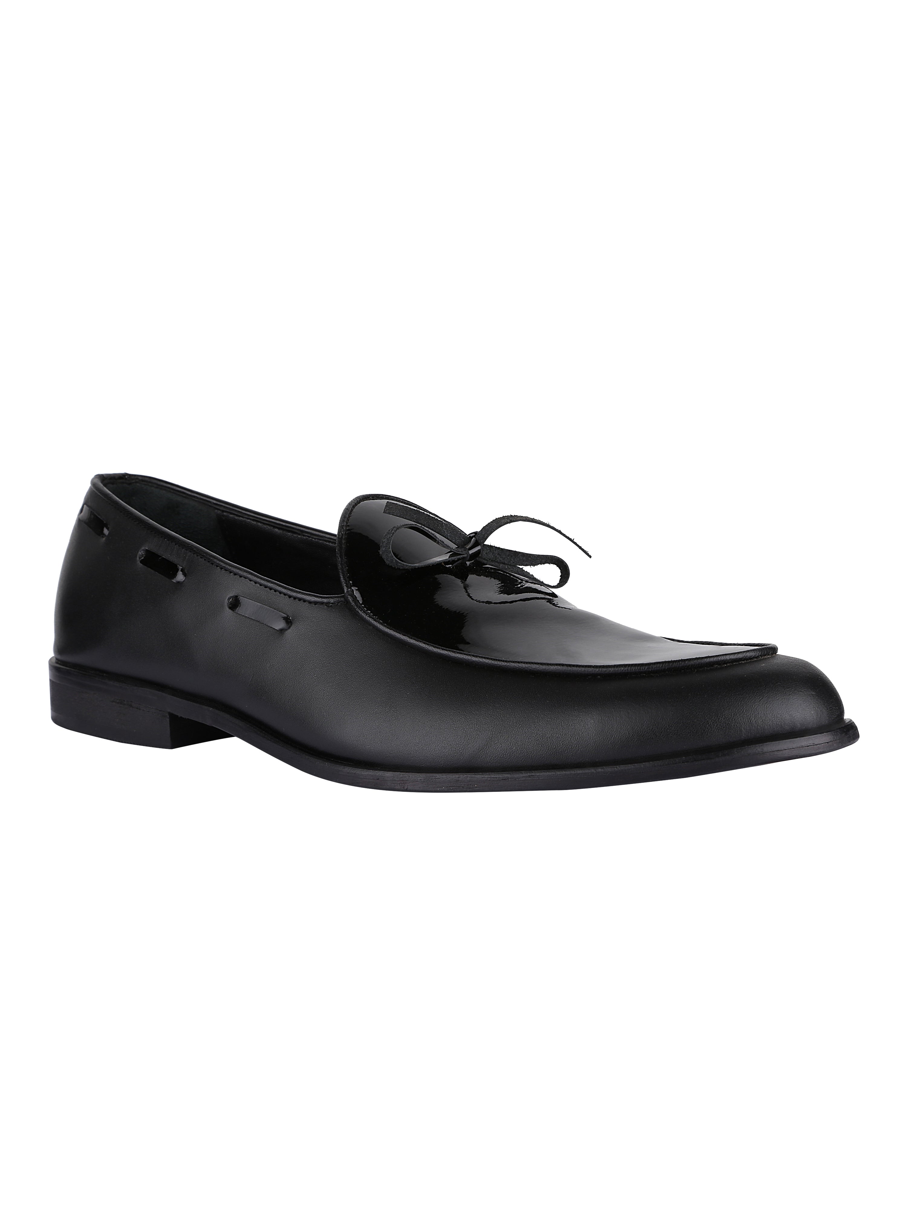 Adam Black Patent Loafers For Men