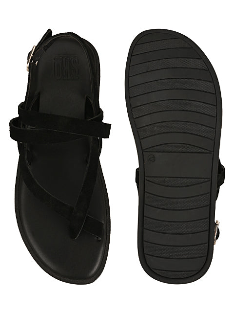 Milan Black Suede Slippers For Men