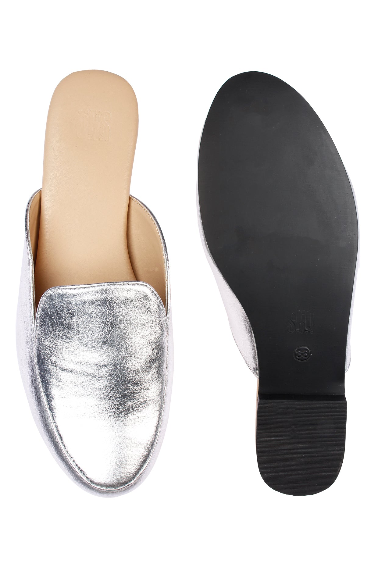 Lyon Silver Mules for Women