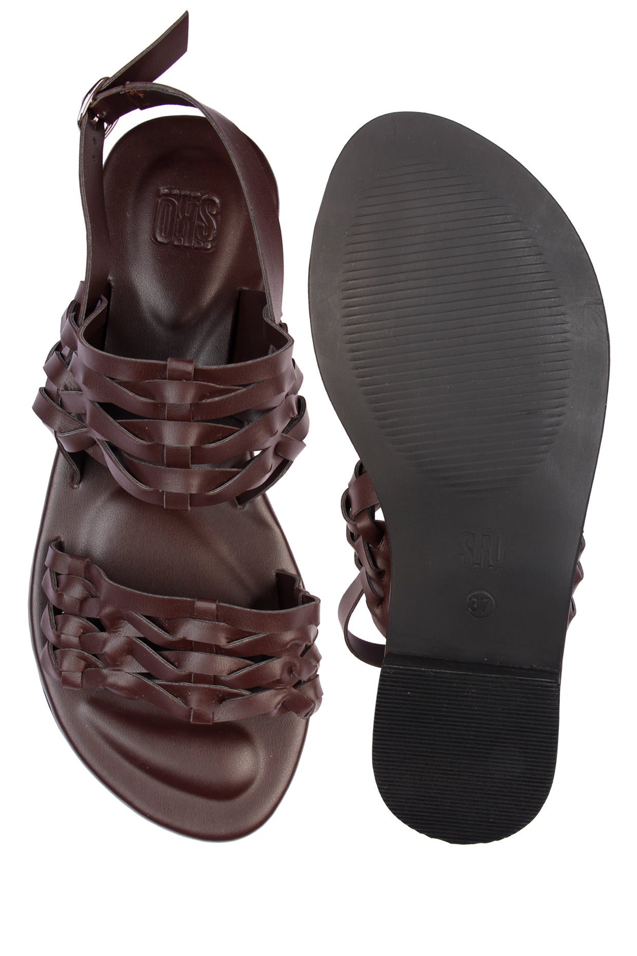 Prato Brown Flat Sandals For Women