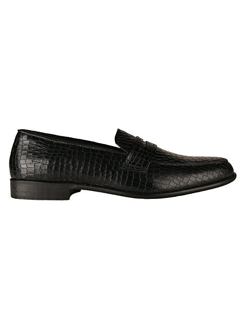 Hugo Black Croc Loafers For Men