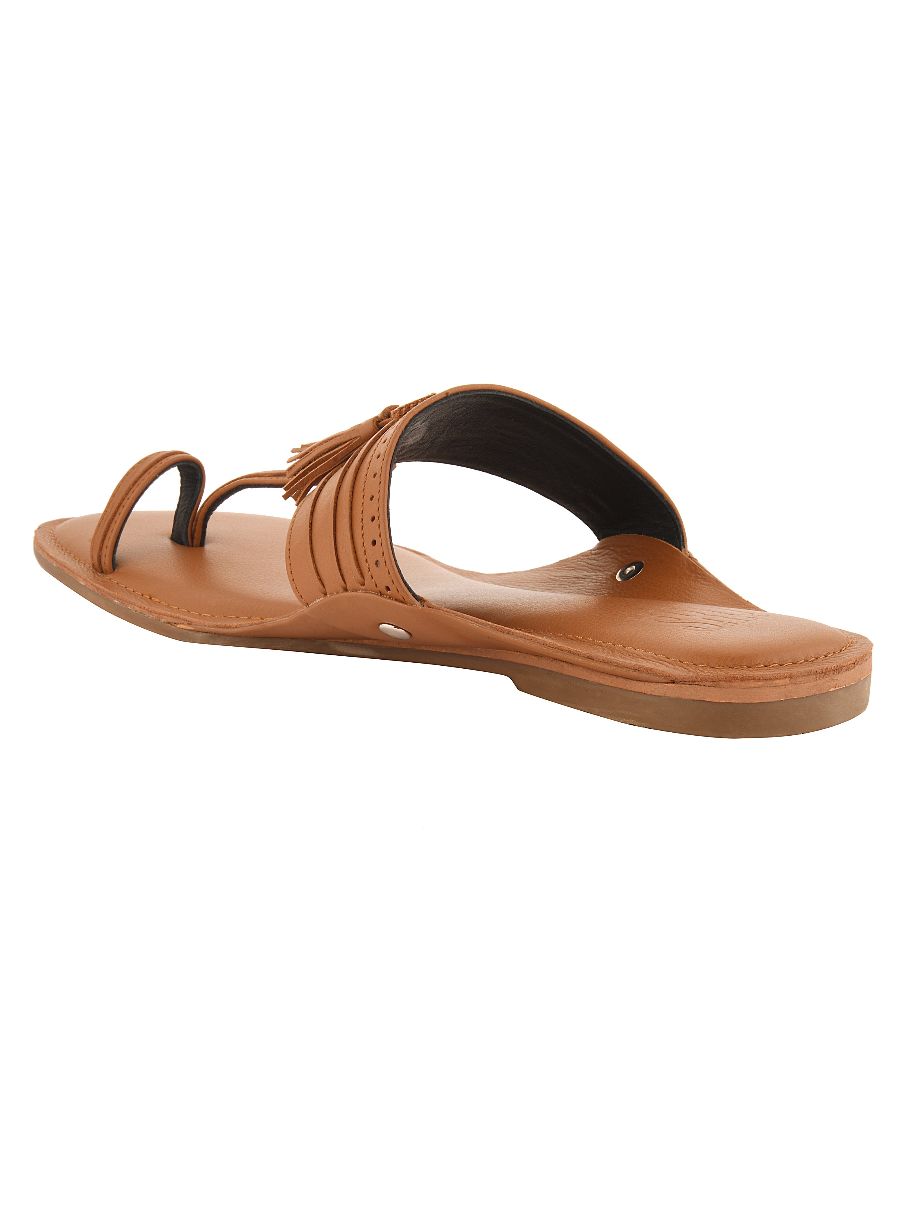 Tan Kolhapuri Slippers For Men