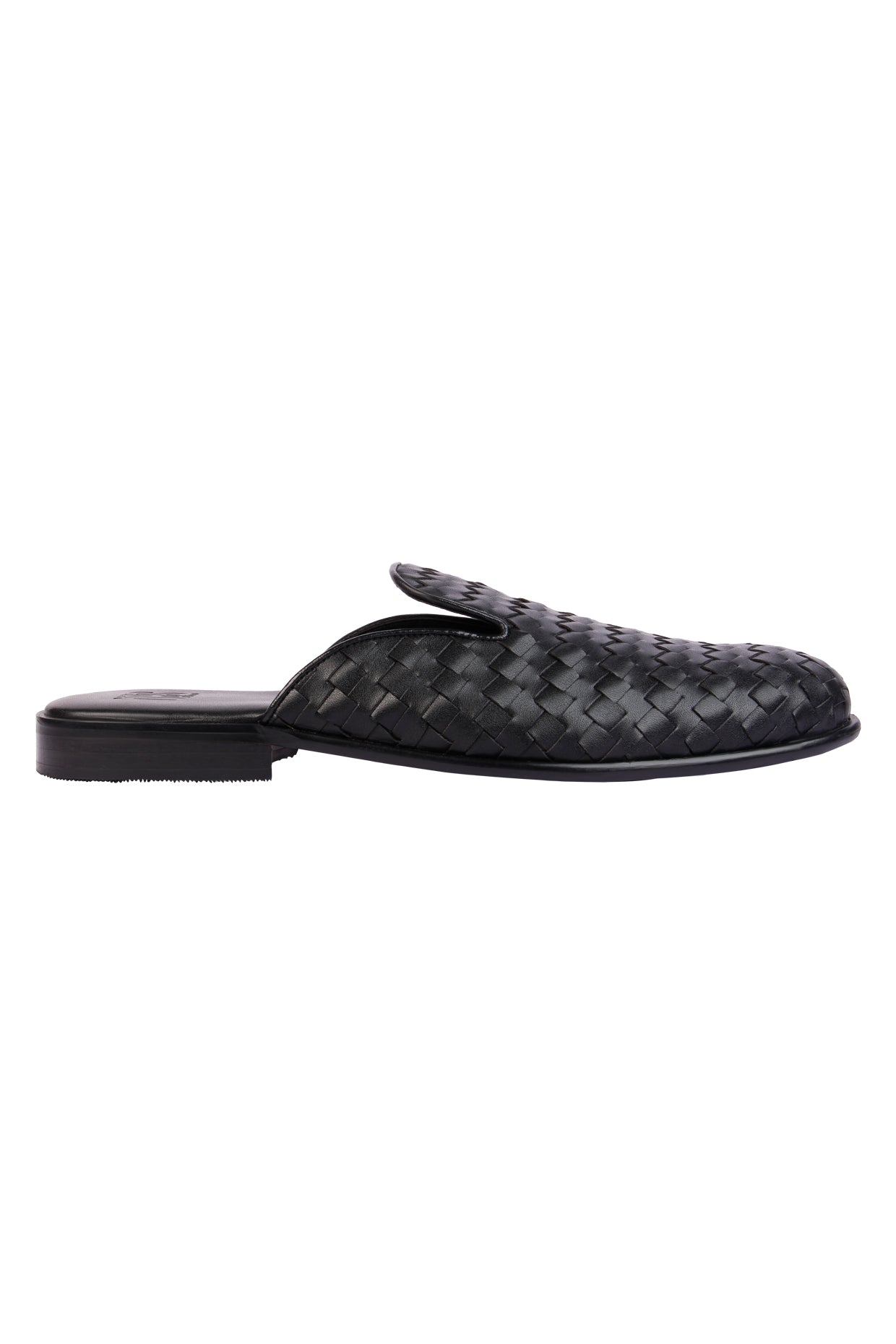 David Black Weave Mules For Men