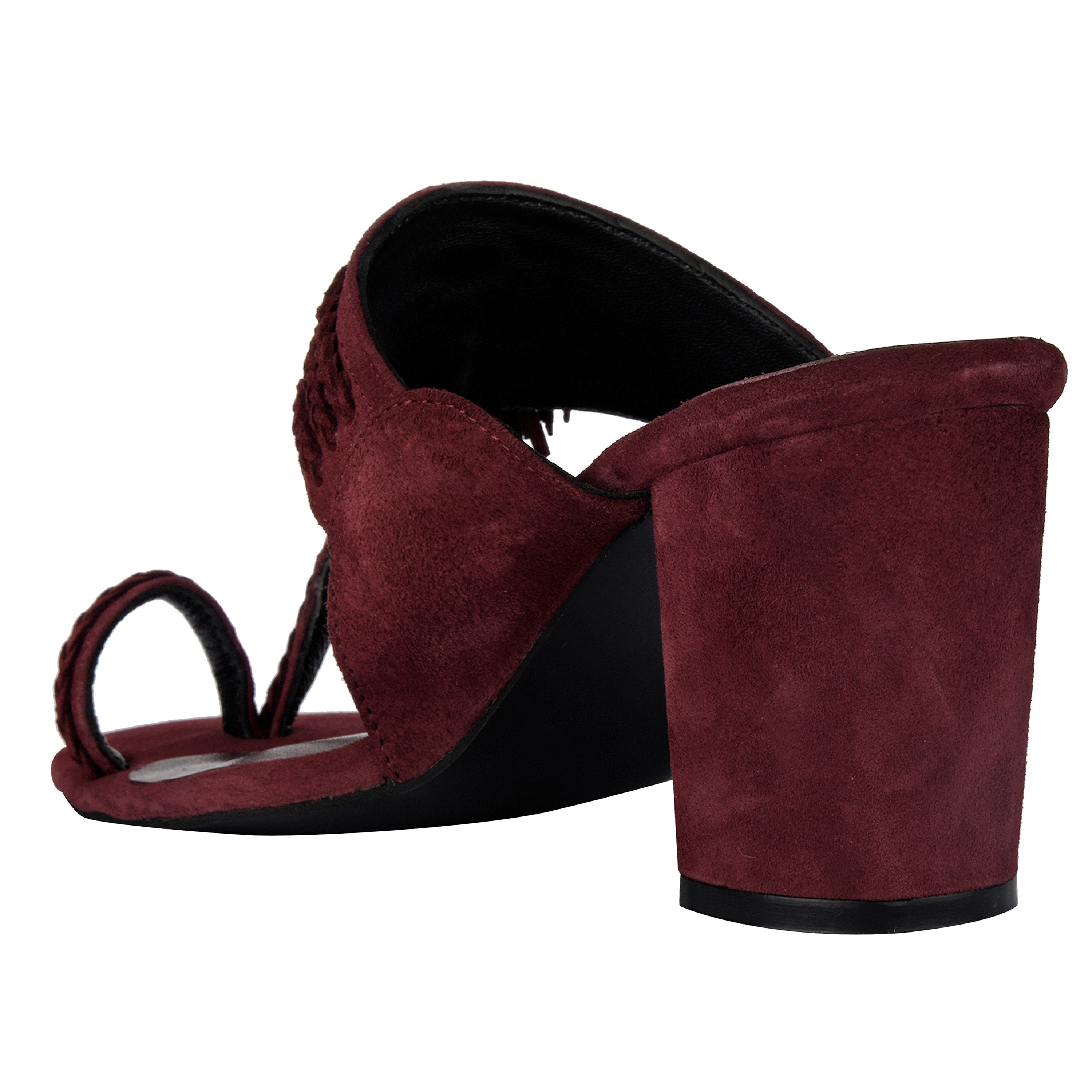Maroon Kolhapuri Block Heels For Women