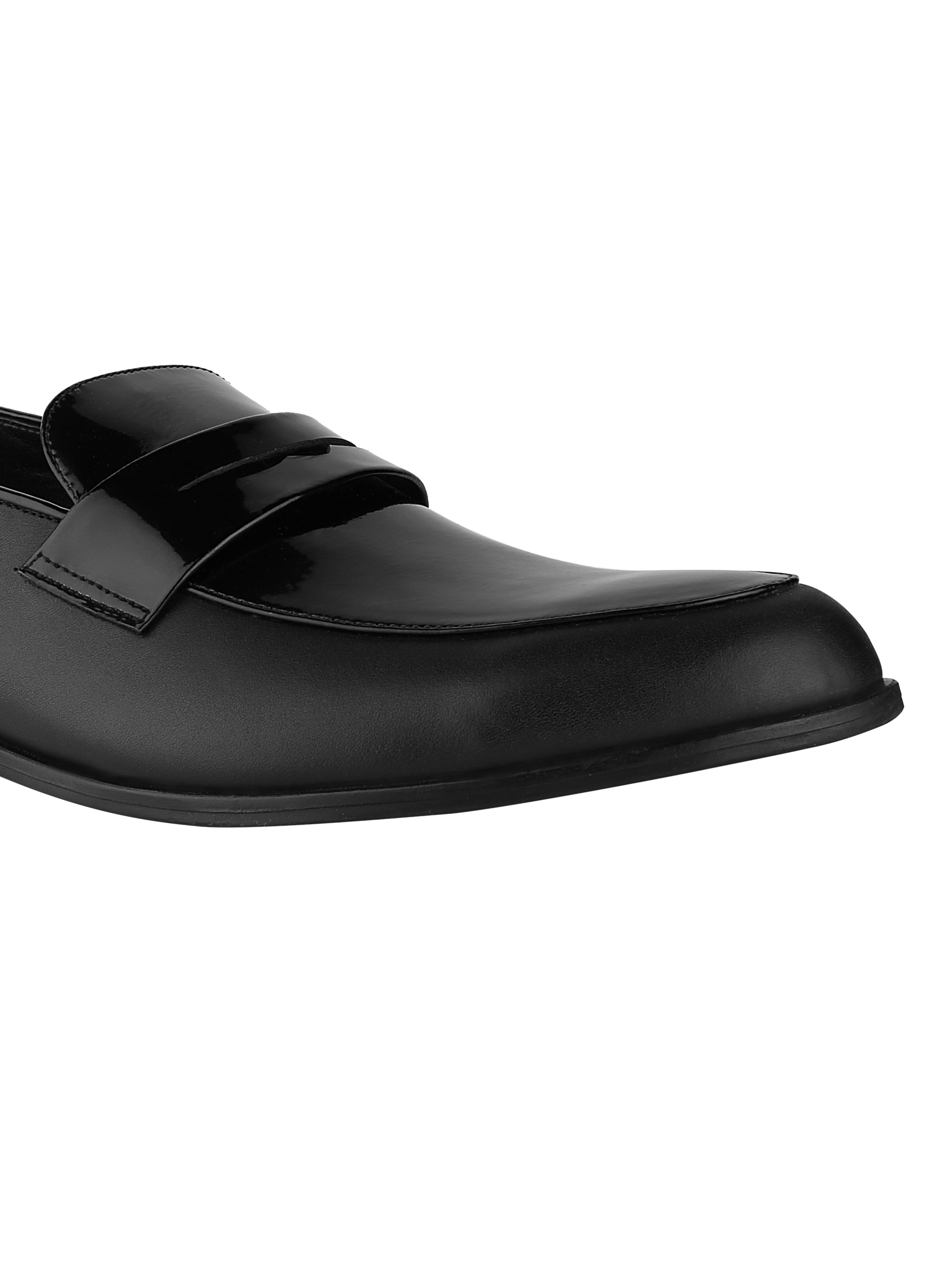Hugo Black Patent Loafers For Men