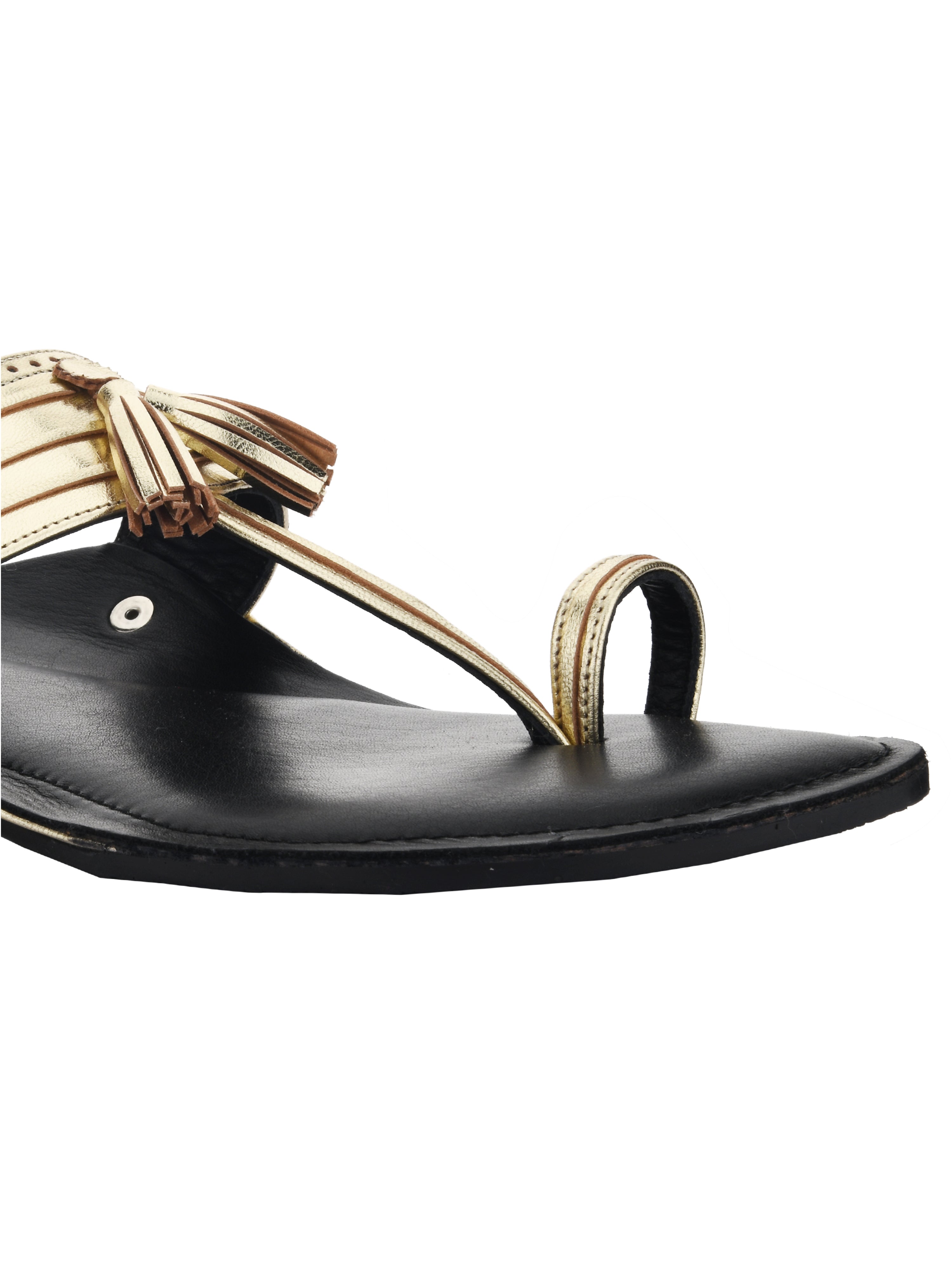 Kolhapuri Flats in Gold For Women