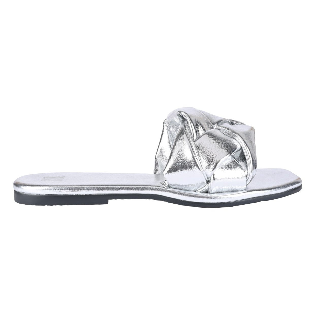 Messina Silver Flat Sandals For Women