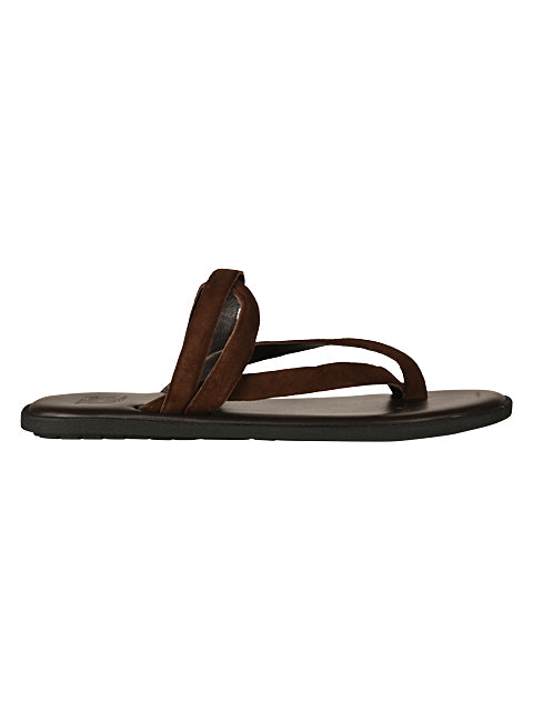 Milan Brown Suede Slippers For Men