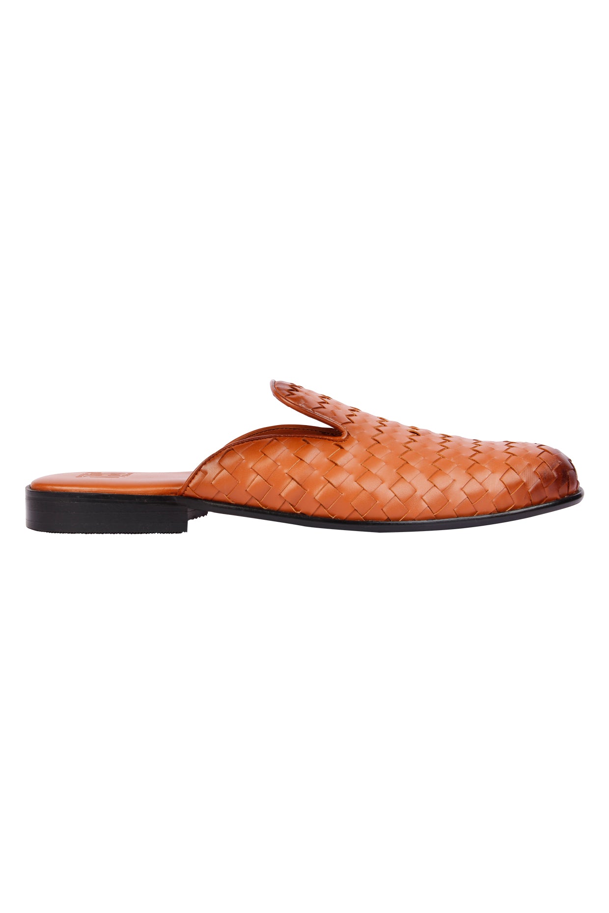 David Tan Weave Mules For Men