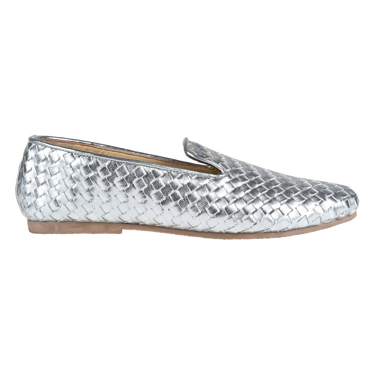Madison Silver Weave Loafers For Women