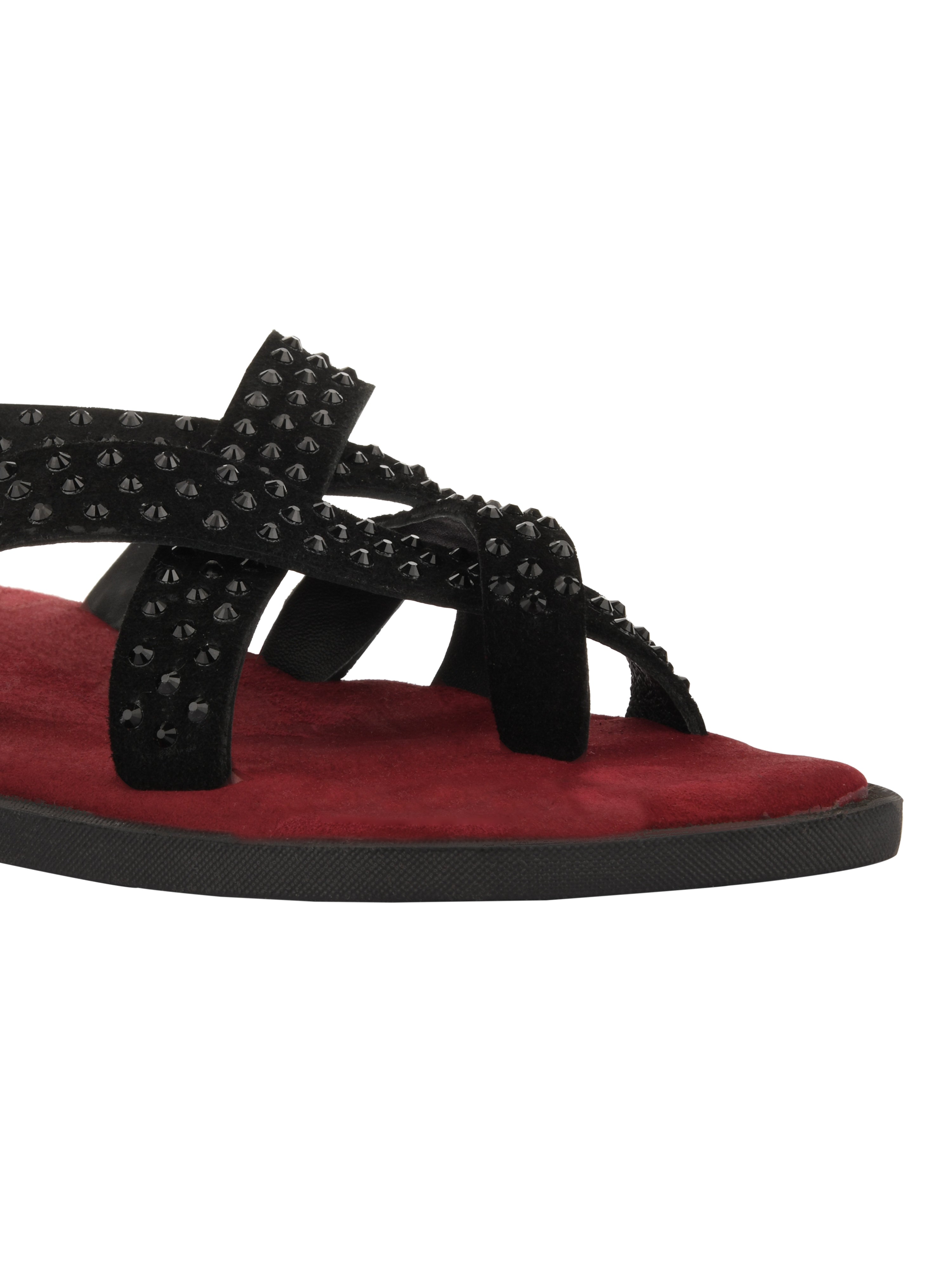 Salvadore Black Dotted Slippers For Men