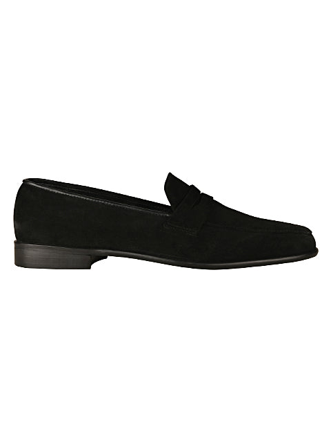 Hugo Black Suede Loafers For Men