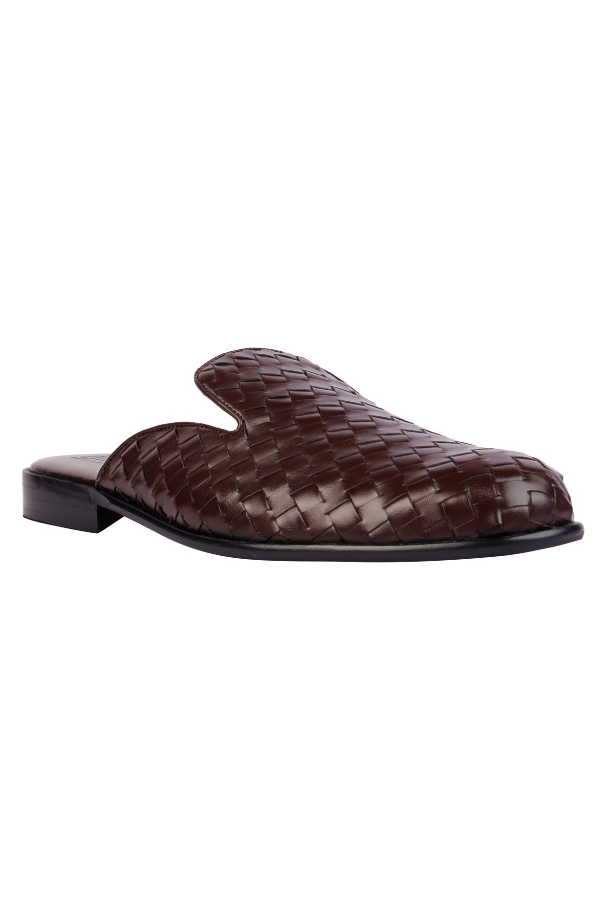 David Brown Weave Mules For Men
