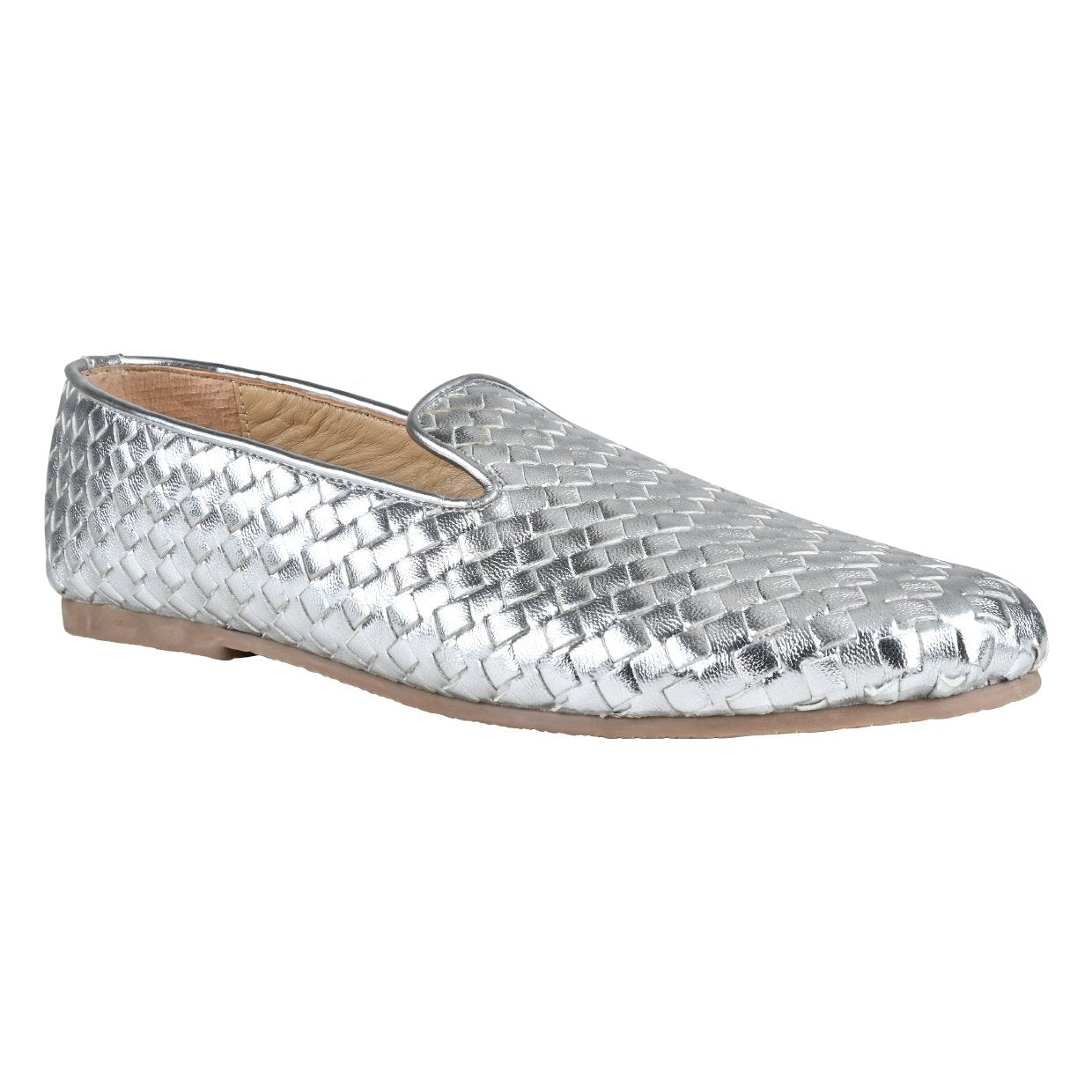Madison Silver Weave Loafers For Women