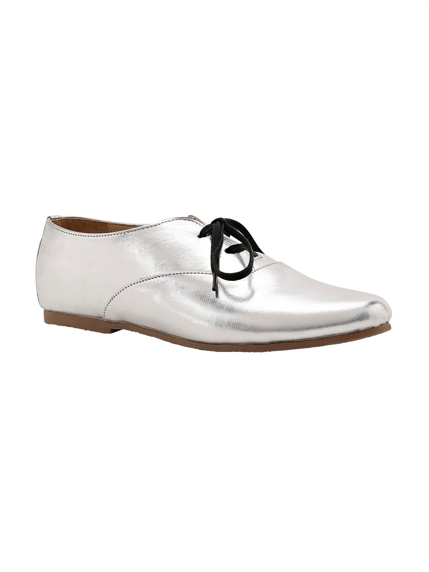 Freya Silver Derby Shoes For Women