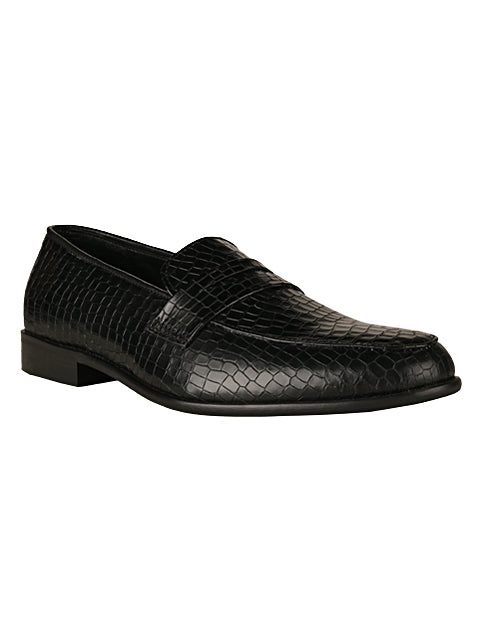Hugo Black Croc Loafers For Men